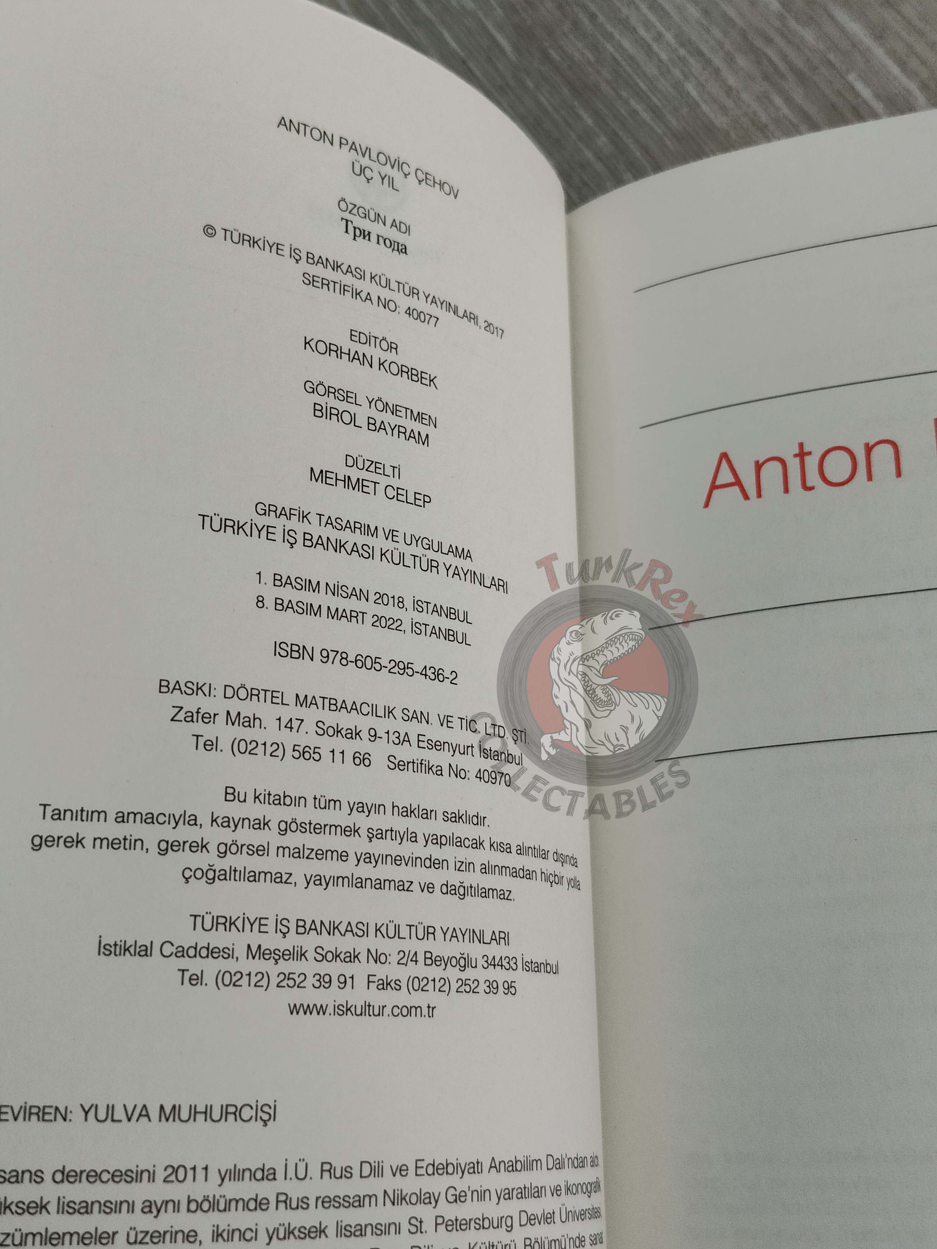 Anton Chekhov – Three Years 2022 Turkish Book Turkey