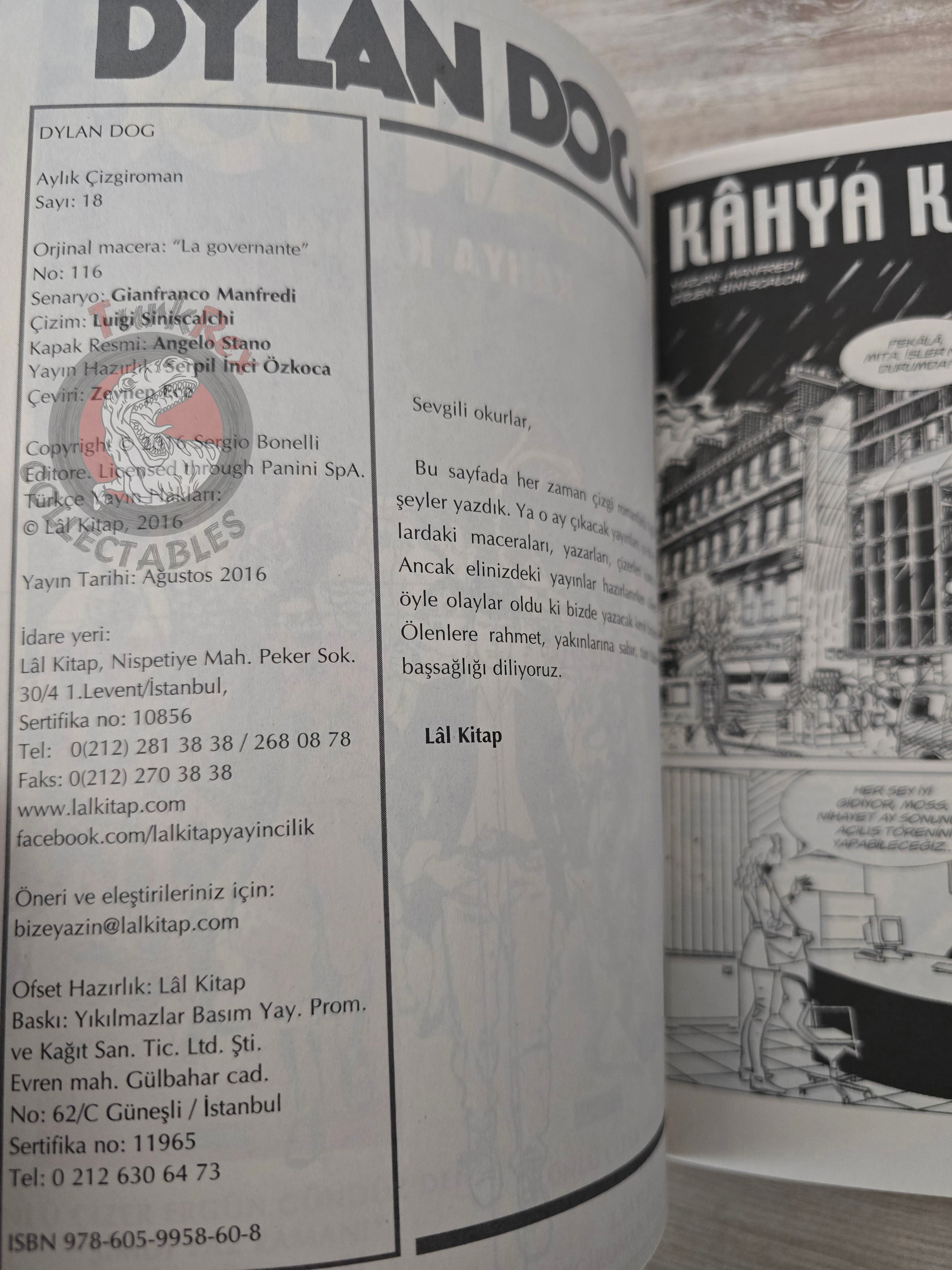 Dylan Dog #18 2016 Turkish Comic Turkey #116 La governante
