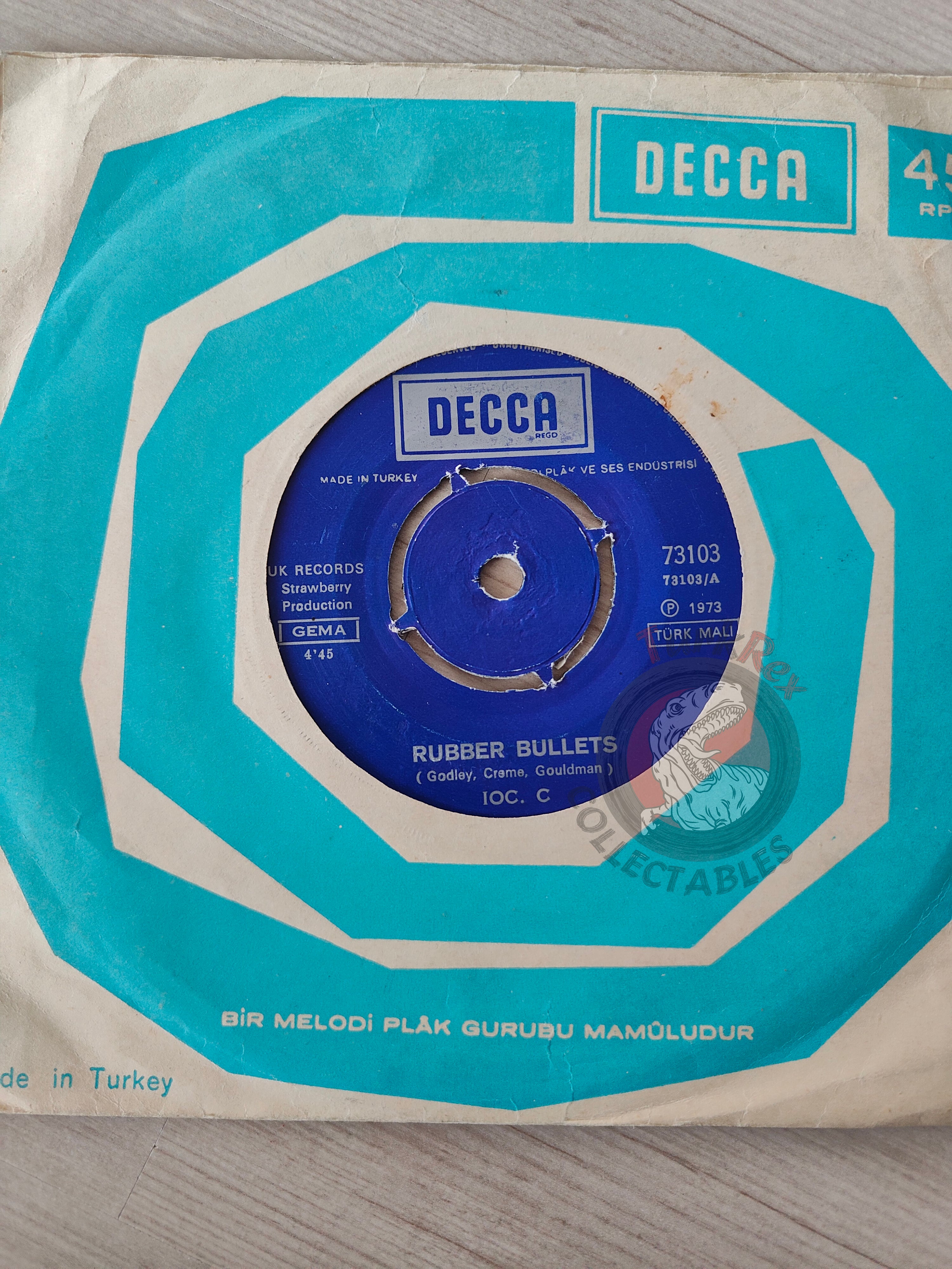 10cc – Rubber Bullets 7" Turkish Pressing Vinyl Turkey Edition