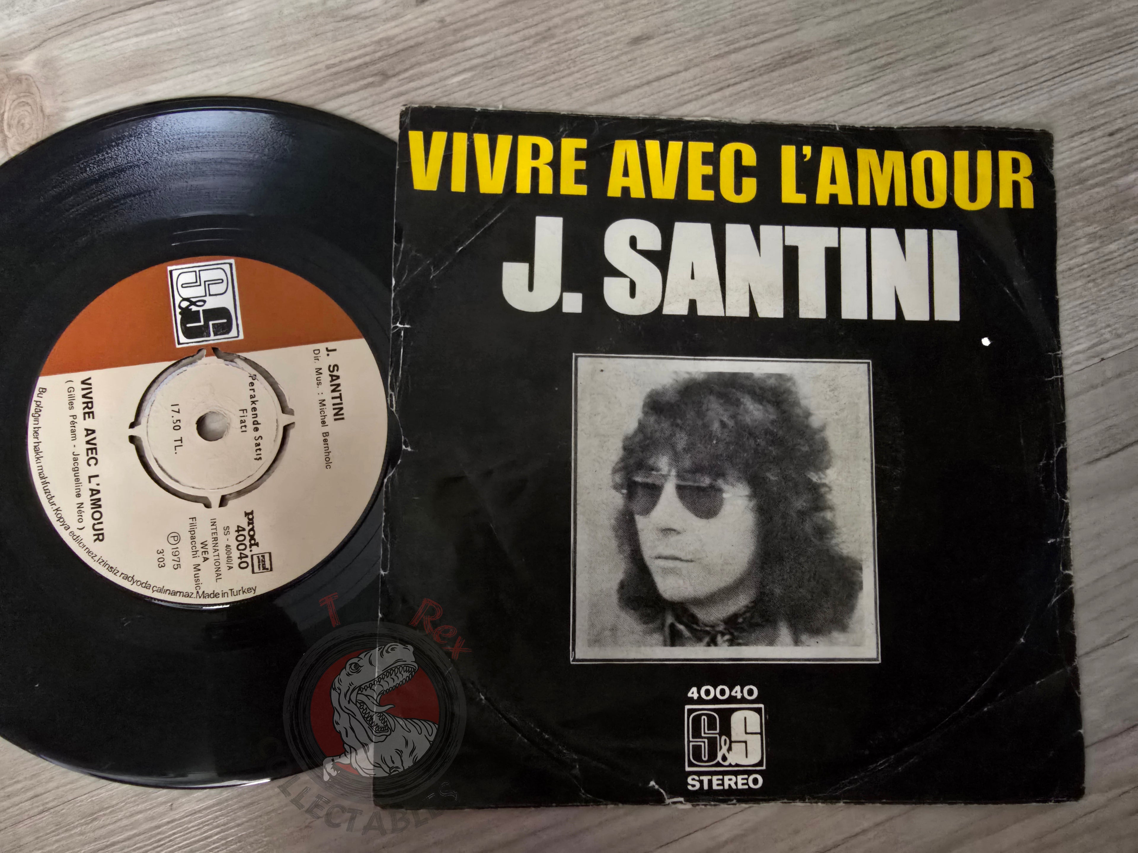 Jeholl Santini – Vivre Avec L'Amour 7" Turkish Pressing Vinyl Turkey Edition