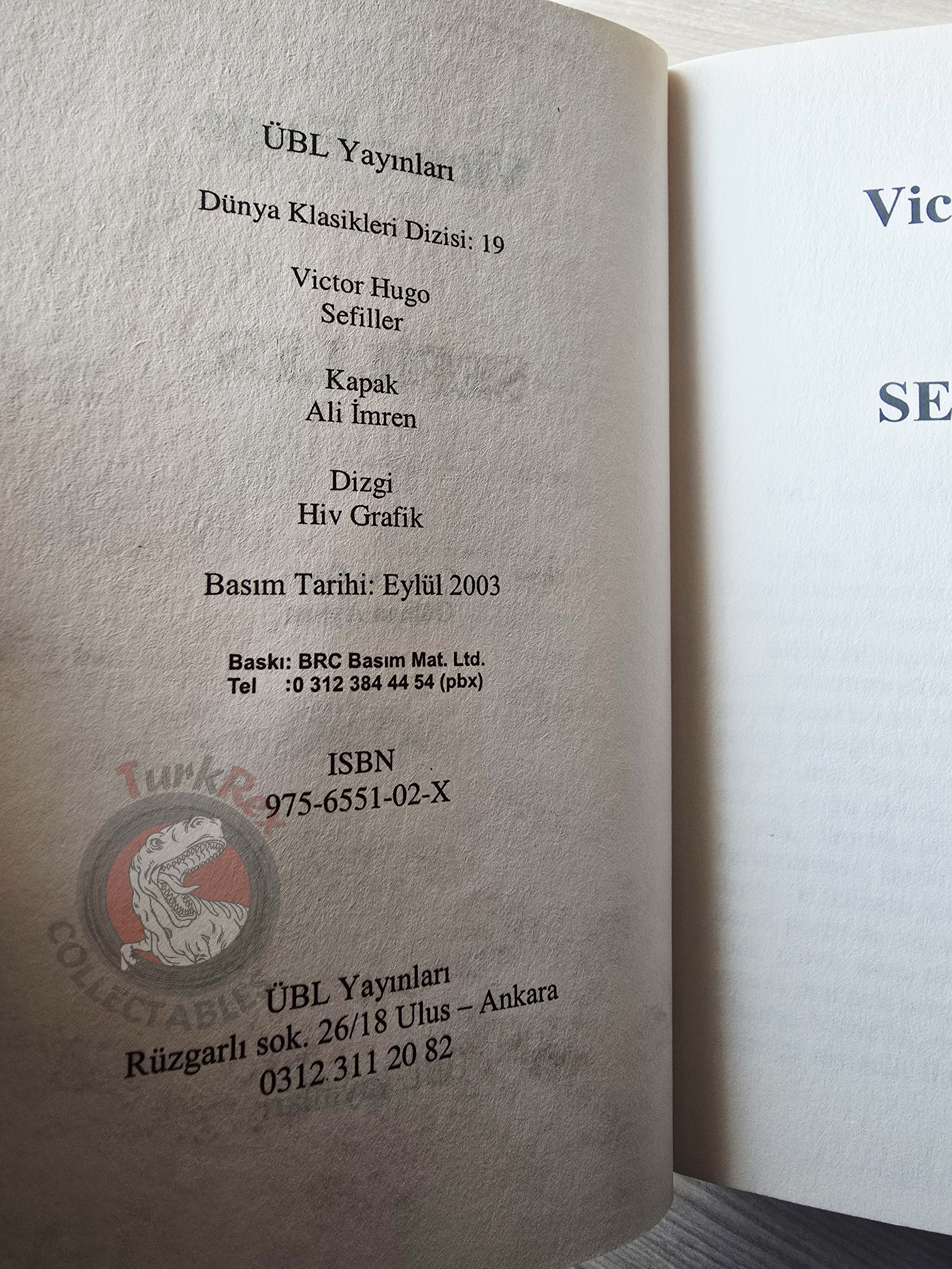 Victor Hugo – Les Misérables 2003 Turkish Book Turkey
