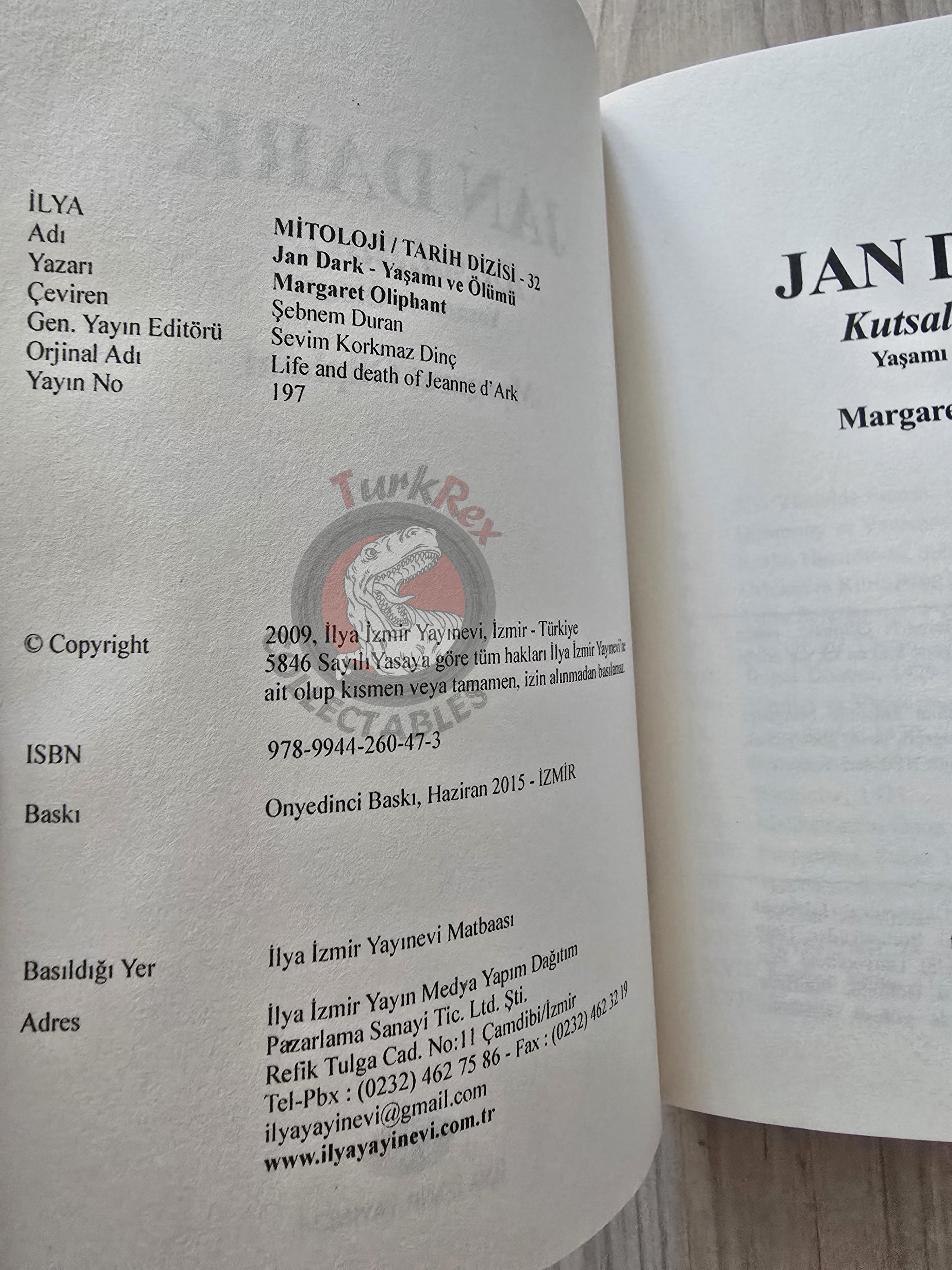 Margaret Oliphant – Life and Death of Jeanne d'Arc 2015 Turkish Book Turkey