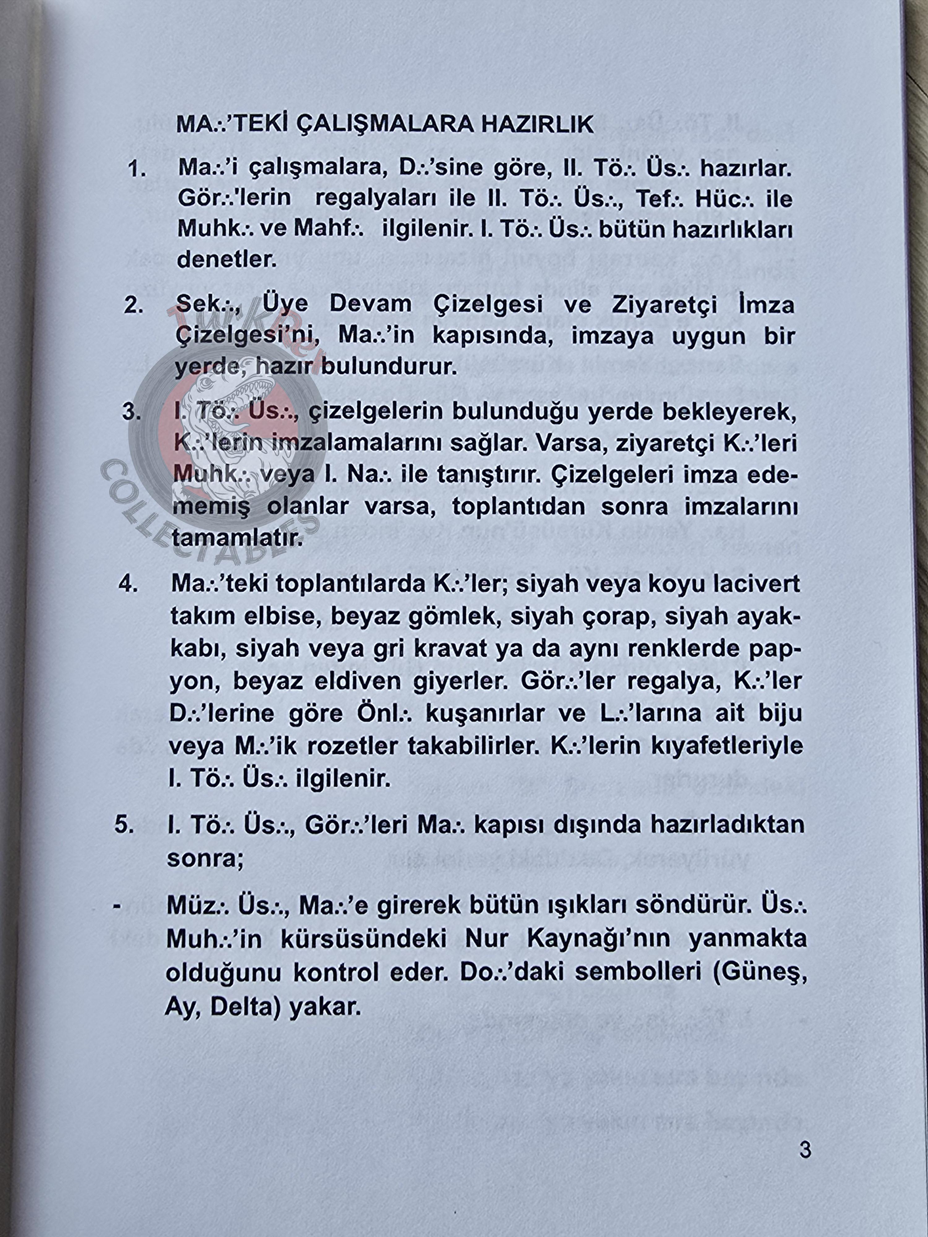 Turkish Freemasonry 1st Degree Ritual Apprentice 2014 Booklet Masonic Masons of Turkey