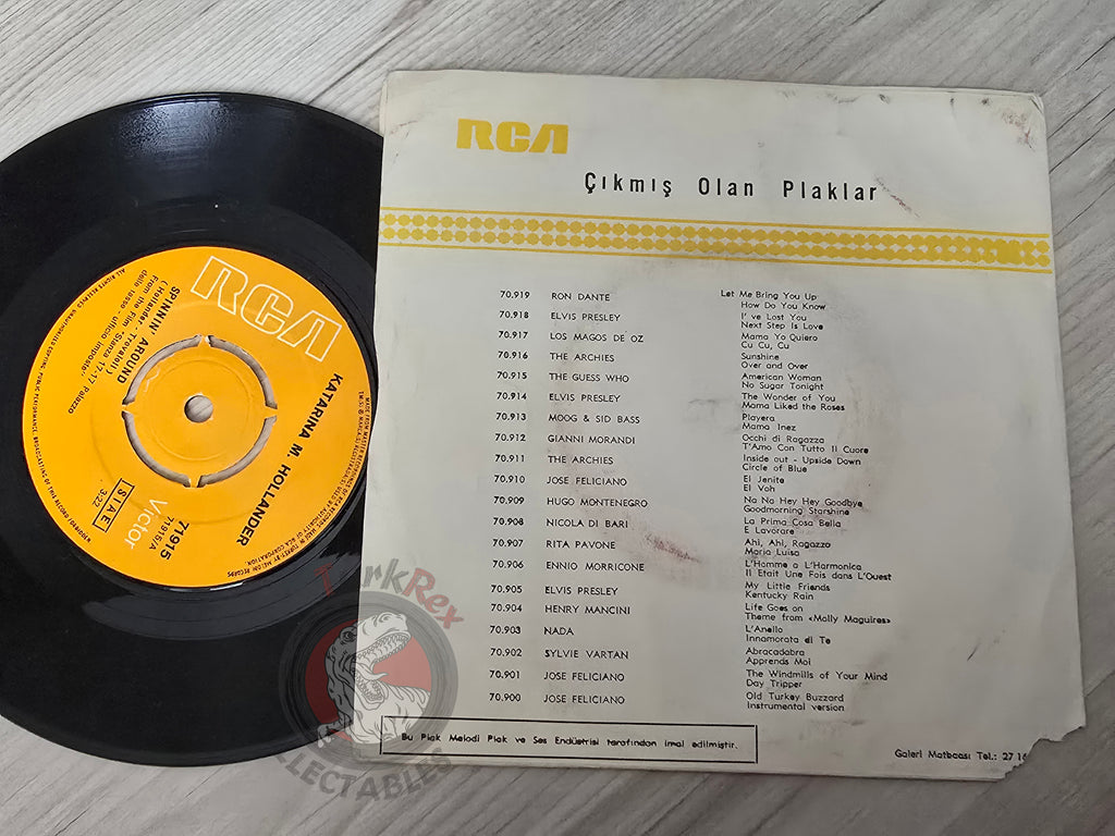 Katarina M. Hollander – Spinnin' Around 7" Turkish Pressing Vinyl Turkey Edition