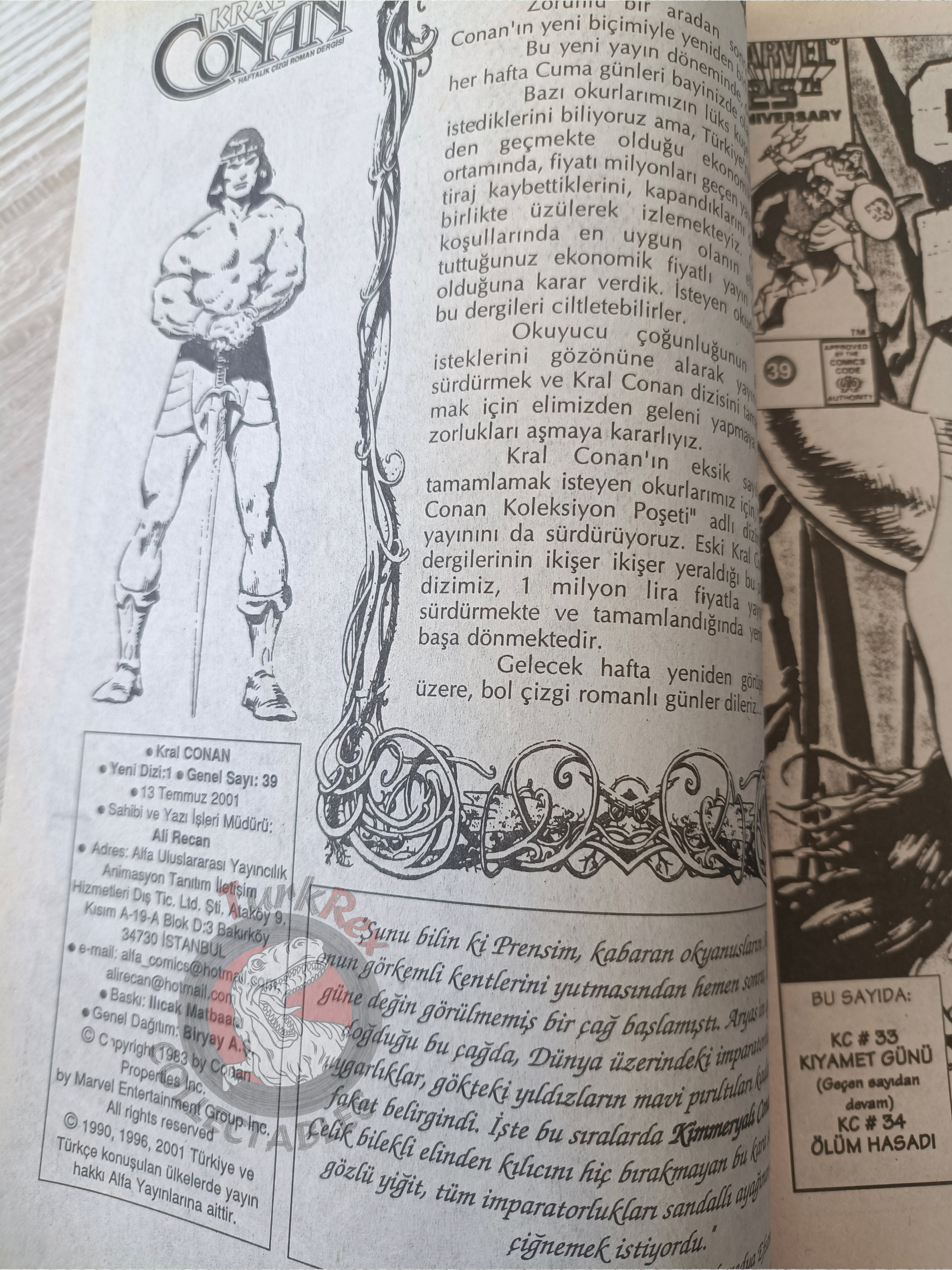 Conan The King #1 2001 Turkish Comic Turkey #33 #34