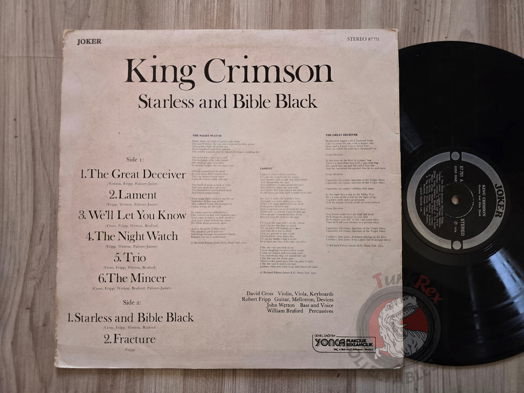 King Crimson – Starless And Bible Black Turkish Pressing Vinyl Turkey Edition