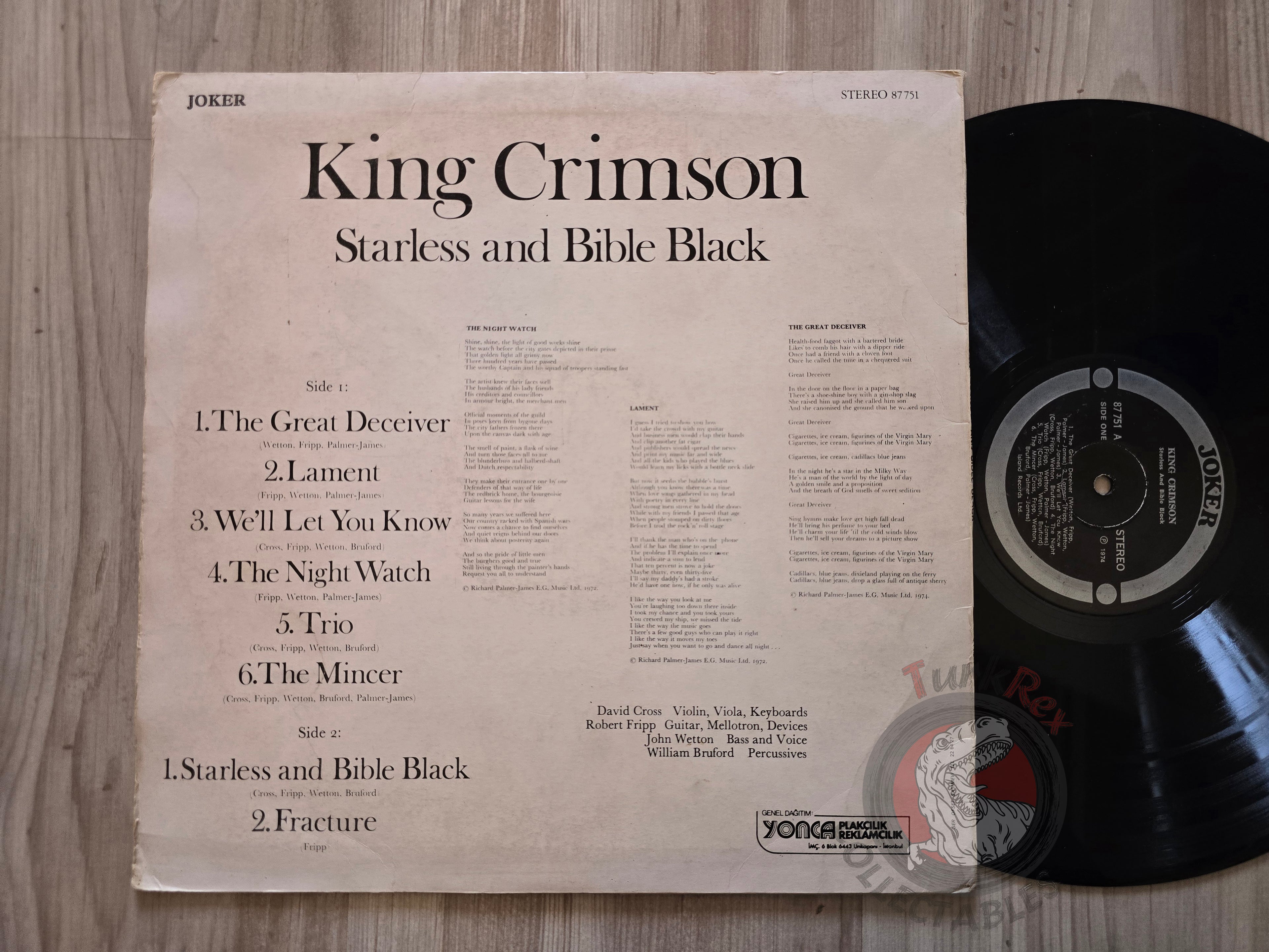 King Crimson – Starless And Bible Black Turkish Pressing Vinyl Turkey Edition