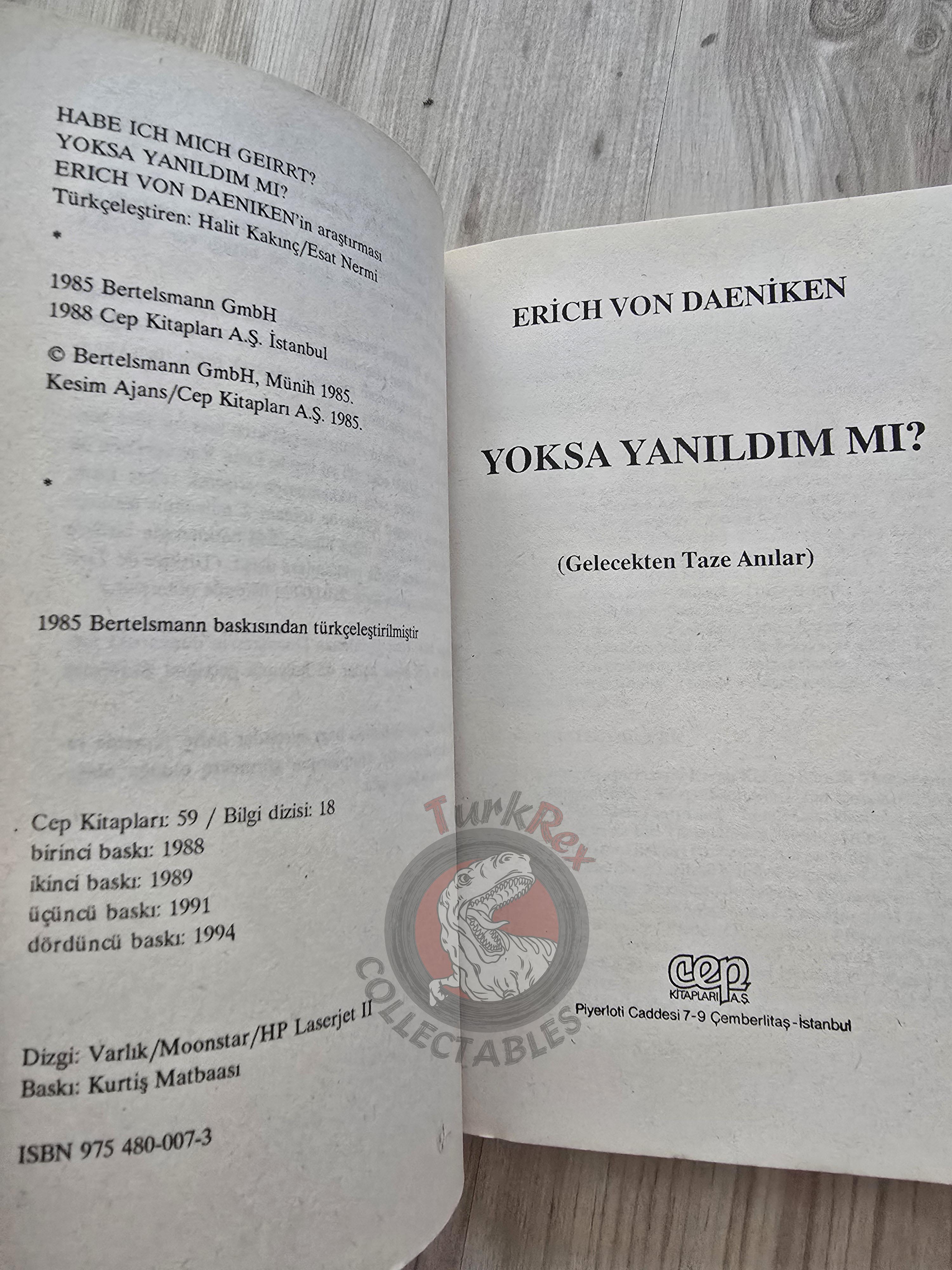 Erich von Däniken – Habe Ich Mich Geirrt? 1994 Turkish Book Turkey Ufology