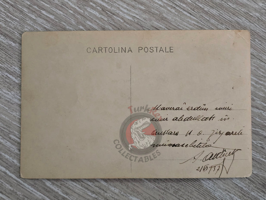 Postcard Photo of Emir Abdullah of Transjordan’s Visit to the Turkish Military Academy 1937 Jordan