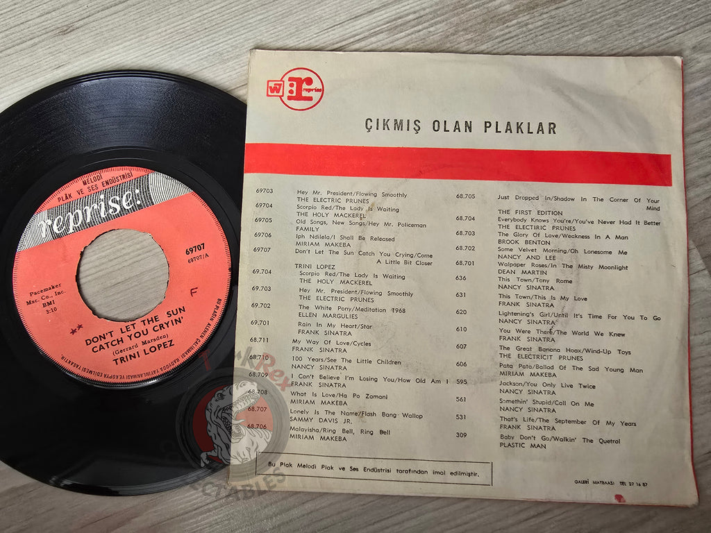 Trini Lopez – Don't Let The Sun Catch You Cryin' 7" Turkish Pressing Vinyl Turkey Edition