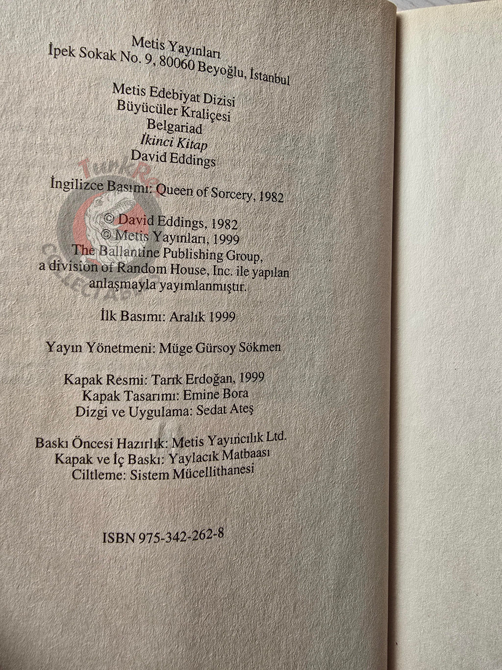 David Eddings – The Belgariad 2: Queen of Sorcery 1999 1st Turkish Book Turkey