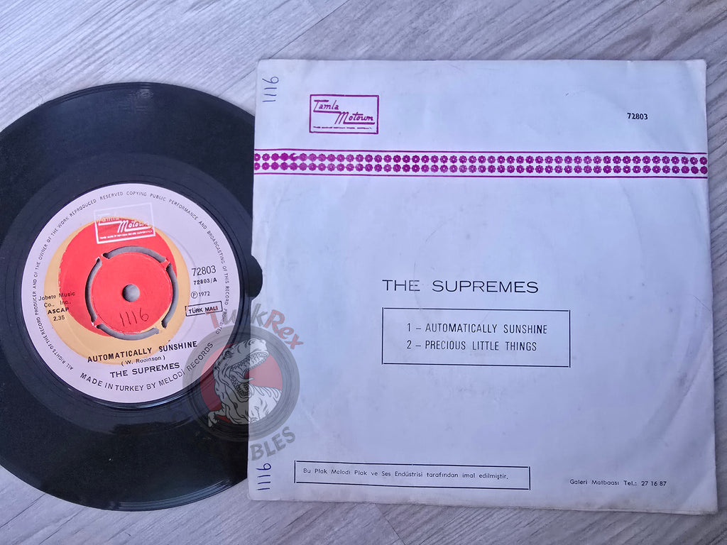 The Supremes – Automatically Sunshine 7" Turkish Pressing Vinyl Turkey Edition