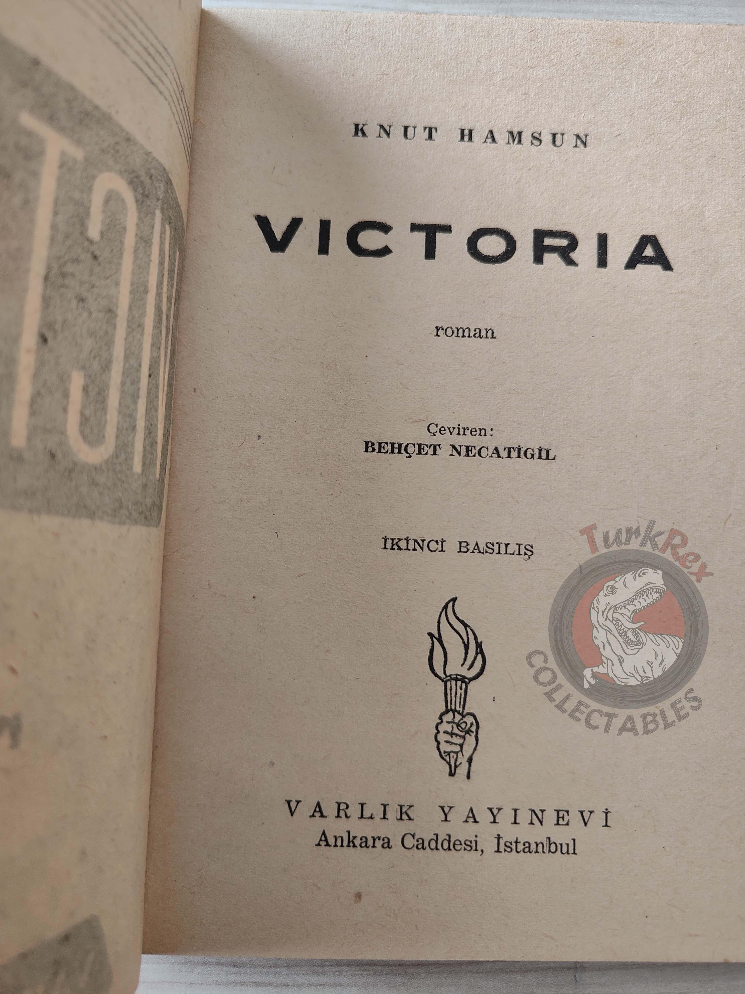Knut Hamsun – Victoria 1957 Turkish Book Turkey