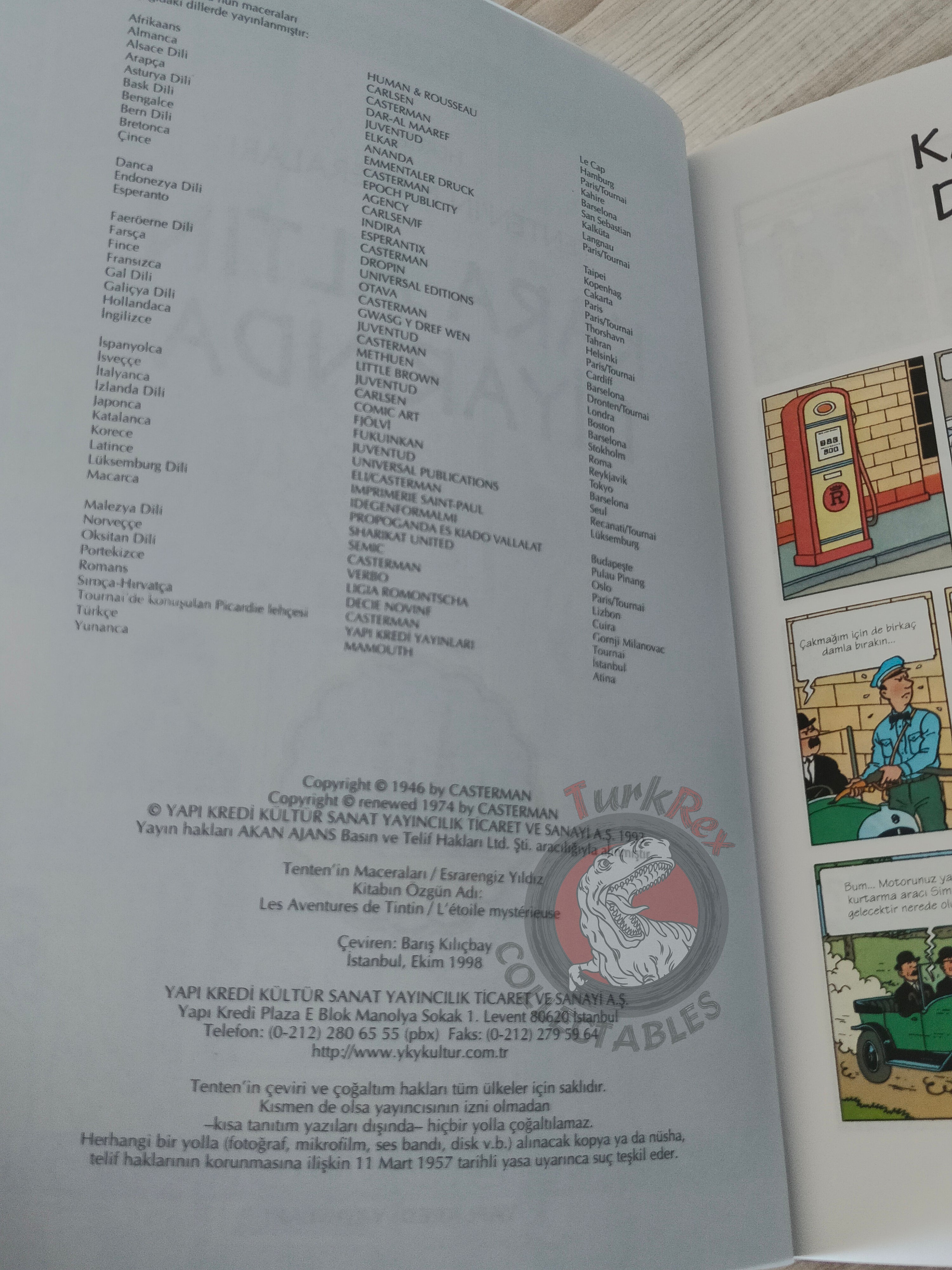 Tintin – Land of Black Gold 1998 Turkish Edition Comic Turkey 2nd YKY