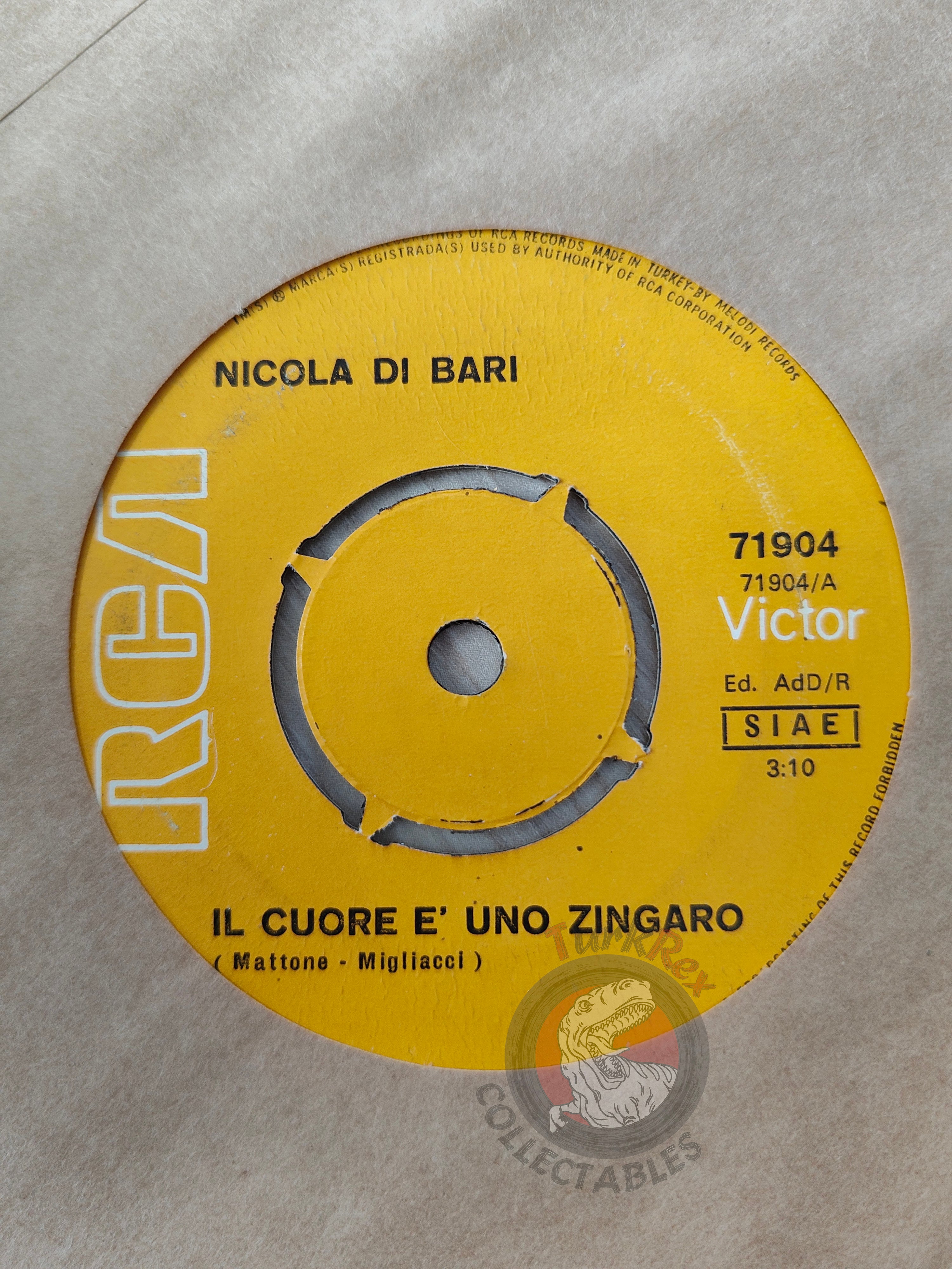 Nicola Di Bari – Il Cuore E Uno Zingaro 7" Turkish Pressing Vinyl Turkey Edition Sanremo 2