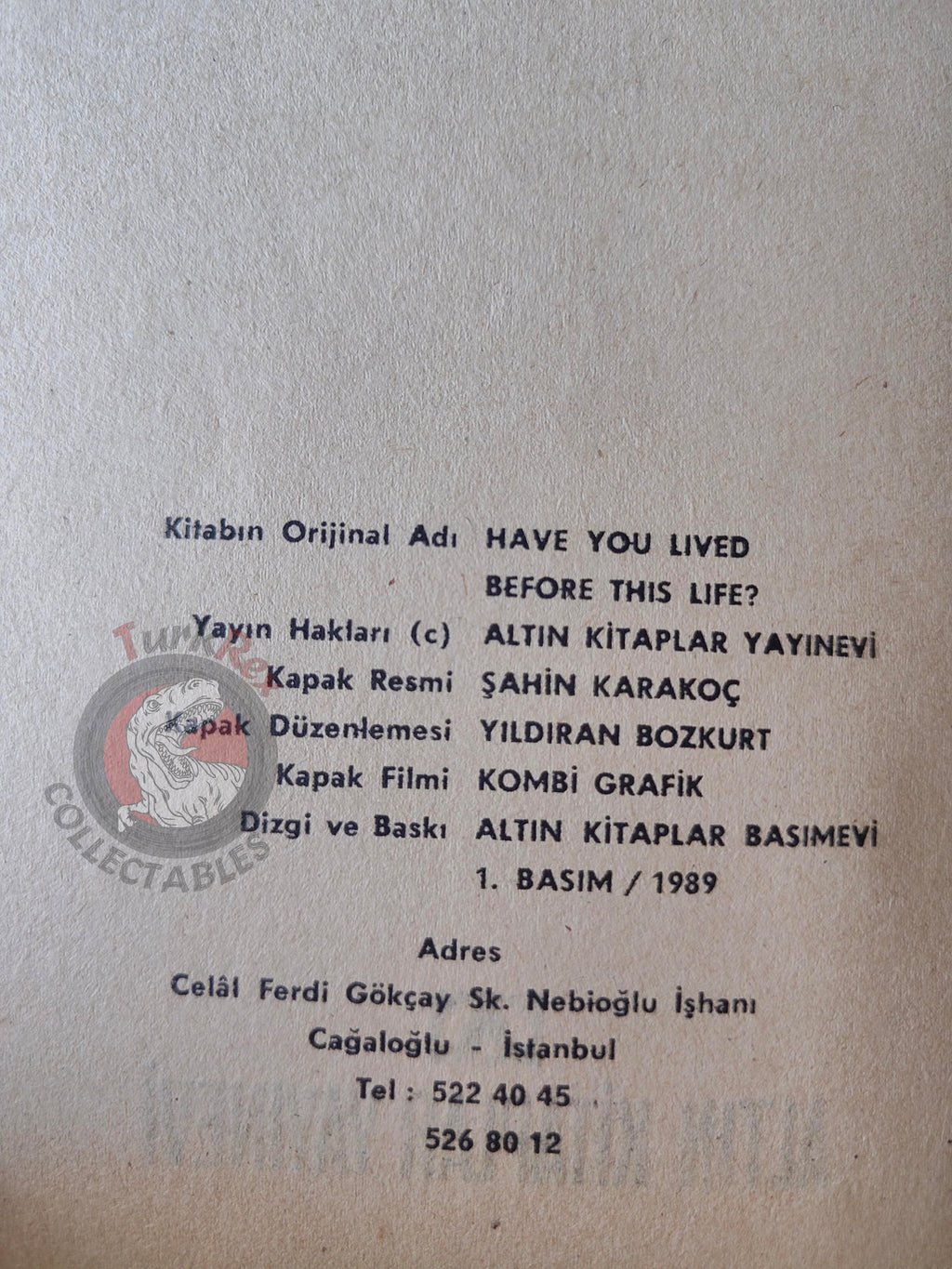 L. Ron Hubbard –  Have You Lived Before This Life? 1989 Turkish Book Turkey