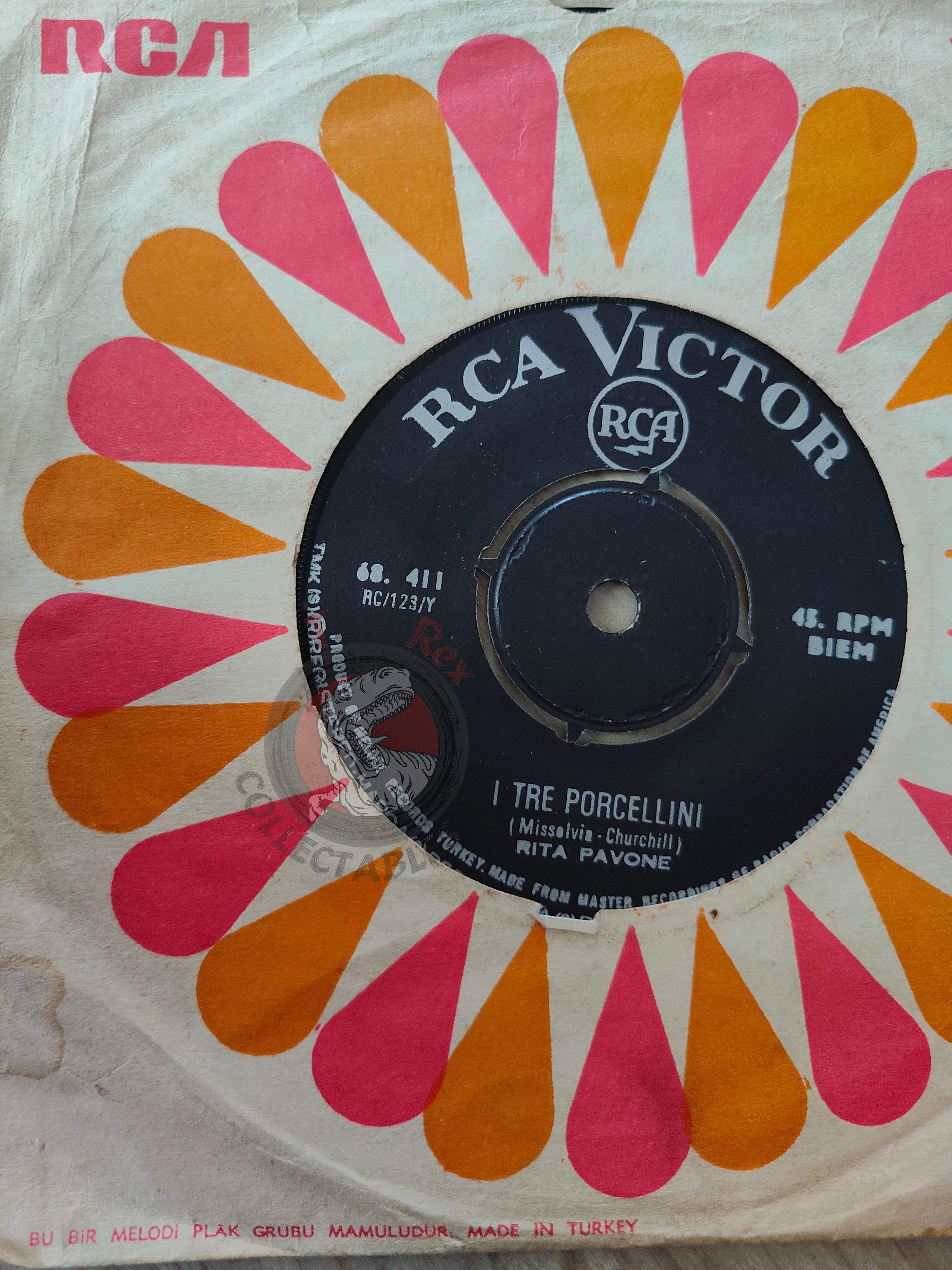 Rita Pavone – I Tre Porcellini 7" Turkish Pressing Vinyl Turkey Edition
