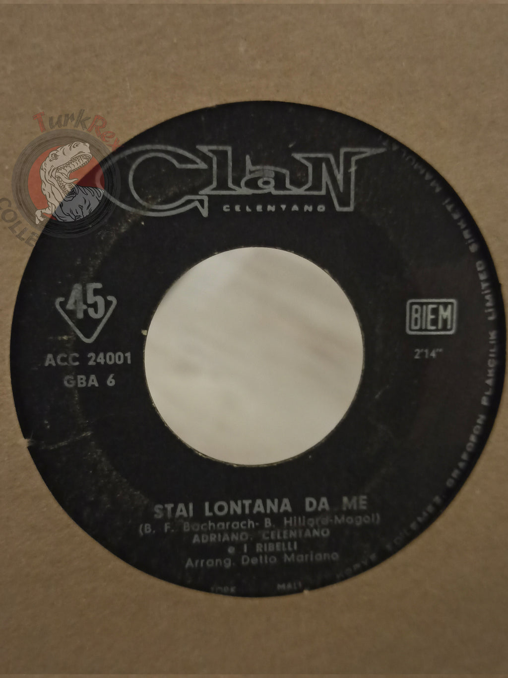 Adriano Celentano – Stai Lontana Da Me 7" Turkish Pressing Vinyl Turkey Edition