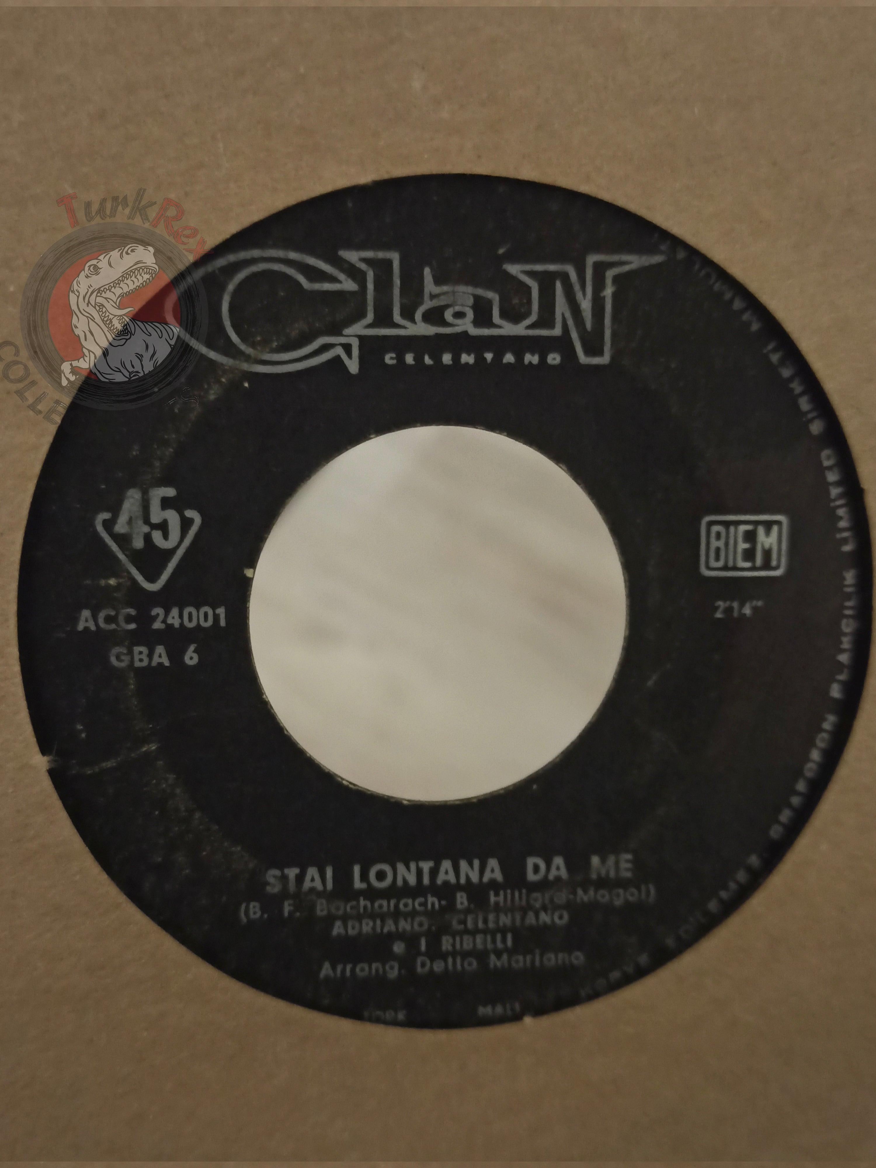 Adriano Celentano – Stai Lontana Da Me 7" Turkish Pressing Vinyl Turkey Edition