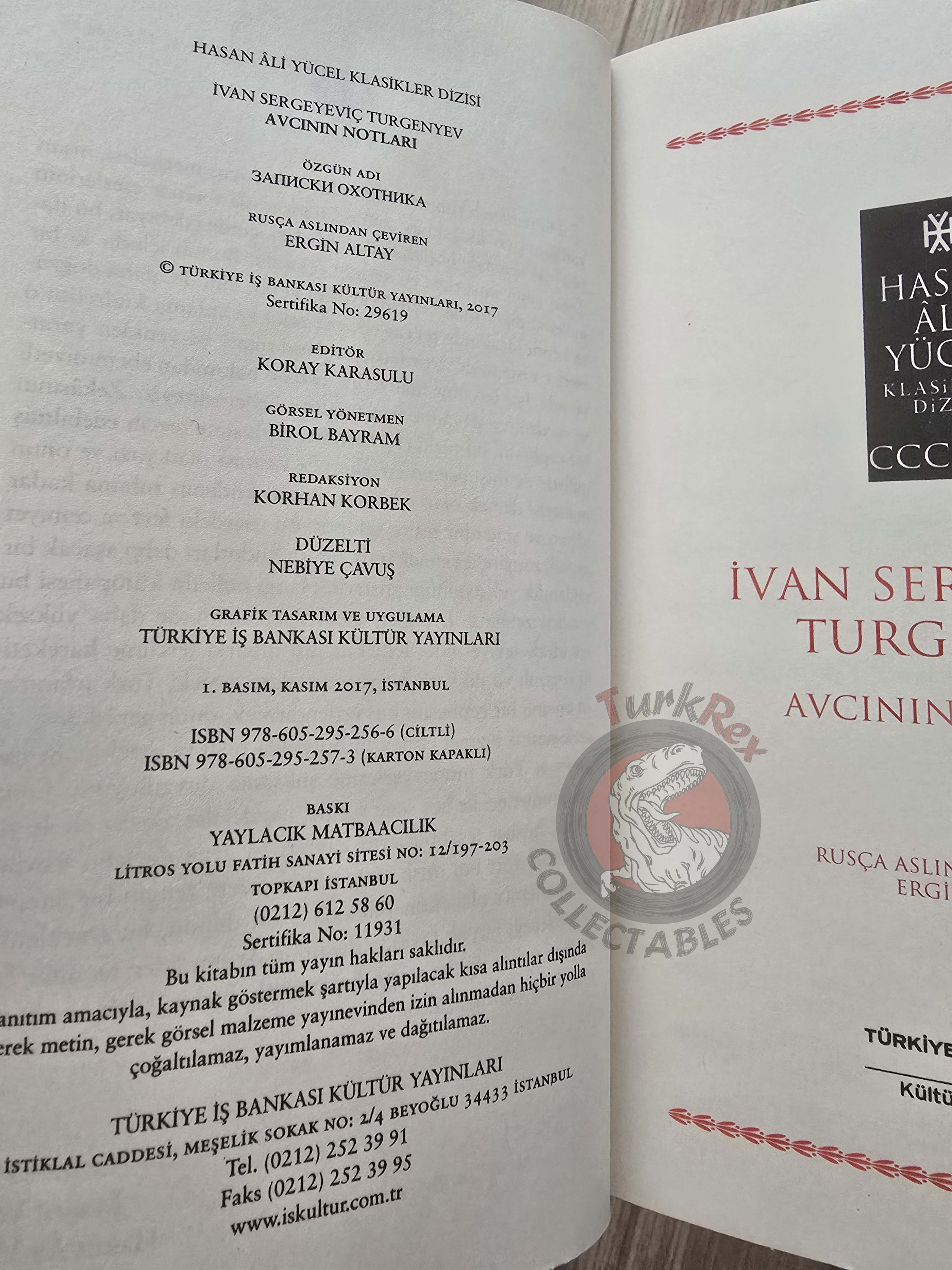 Ivan Turgenev – The Hunting Sketches 2017 Turkish Book Turkey