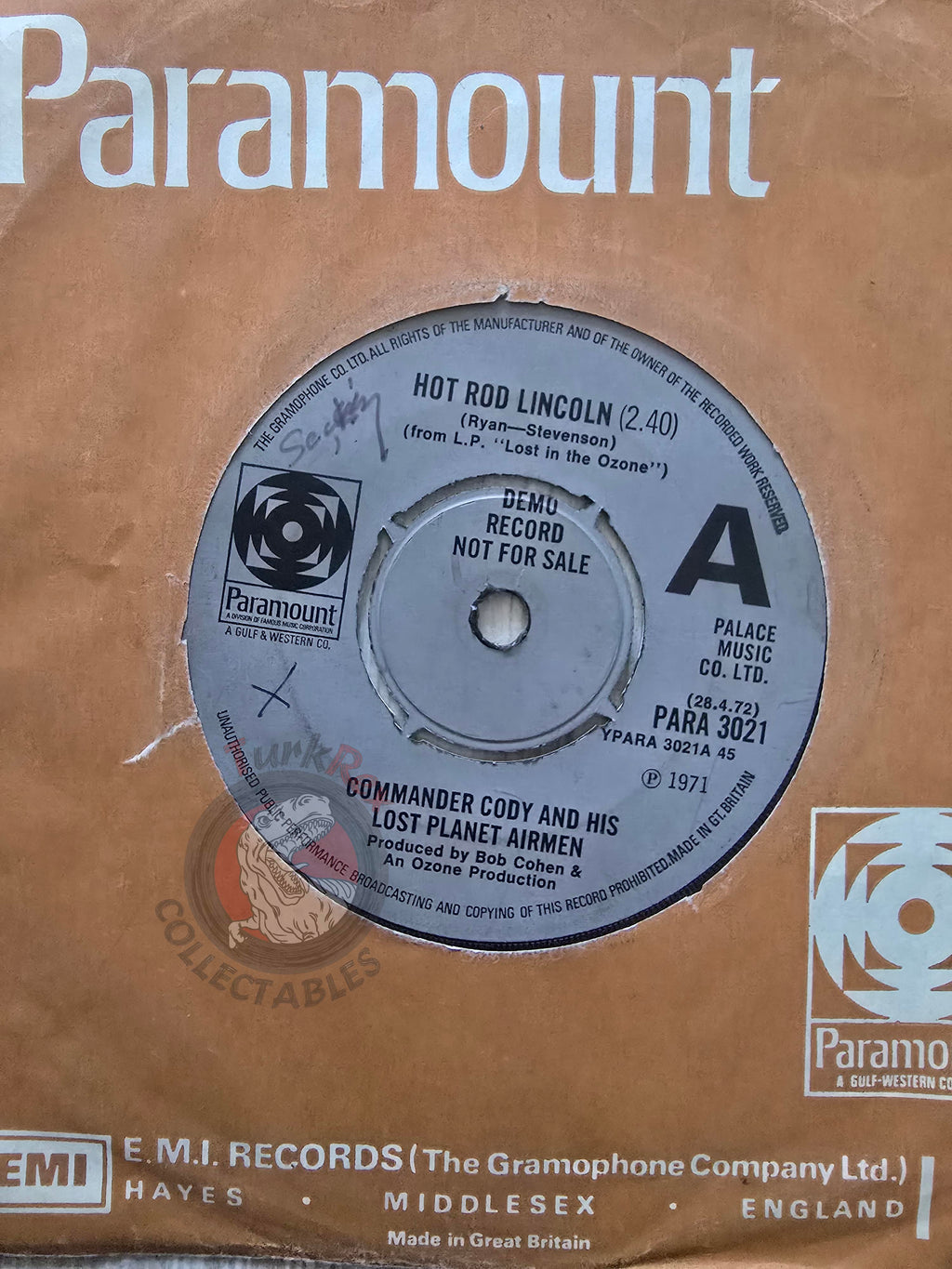 Commander Cody And His Lost Planet Airmen – Wine Do Yer Stuff 7" Promo UK Pressing Vinyl