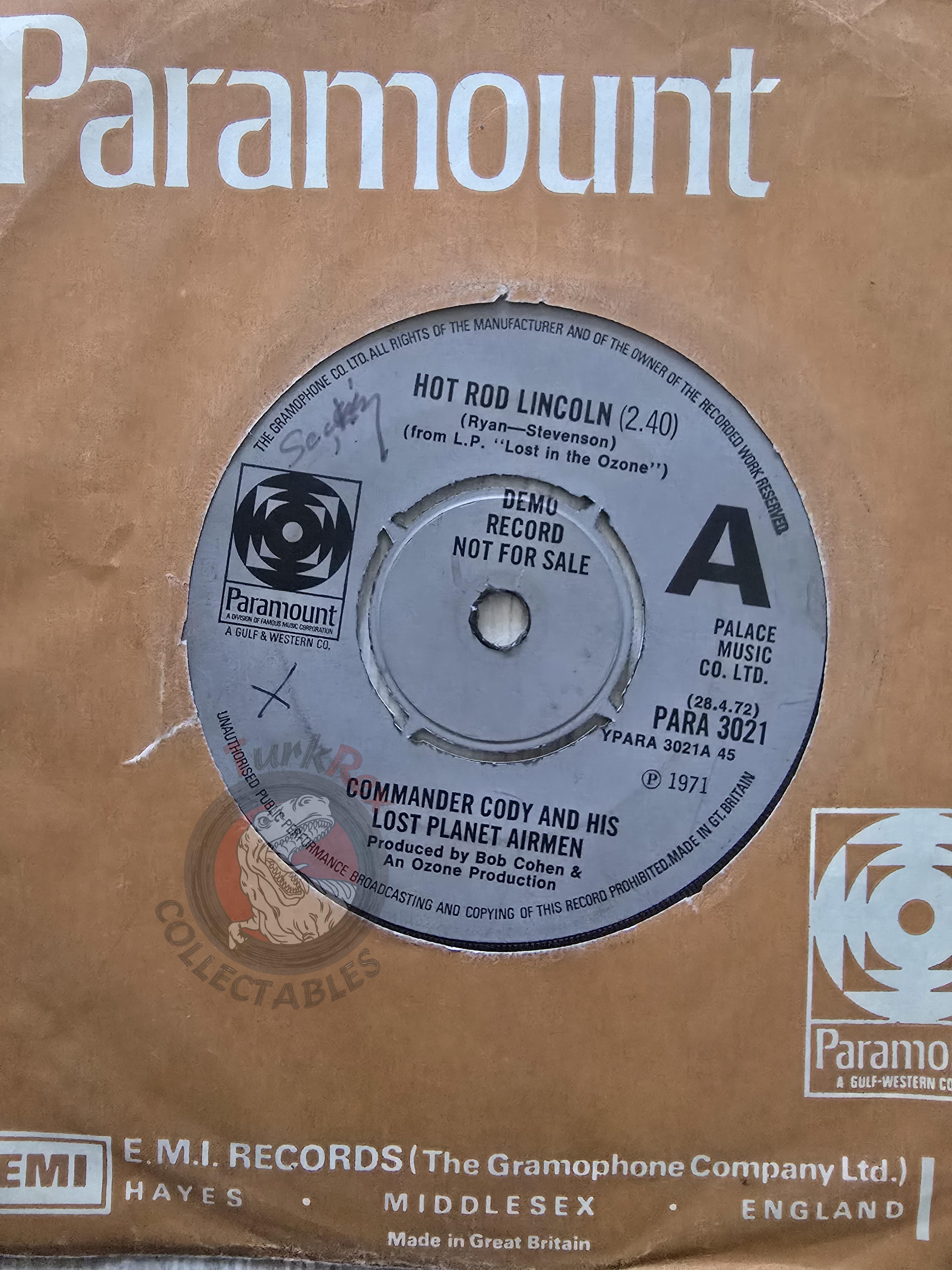 Commander Cody And His Lost Planet Airmen – Wine Do Yer Stuff 7" Promo UK Pressing Vinyl