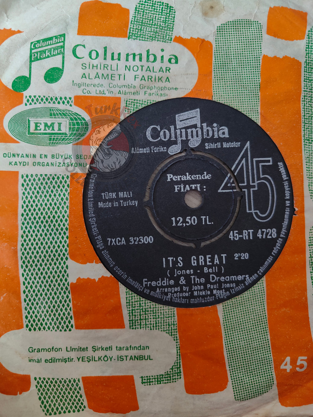Freddie & The Dreamers – It's Great 7" Turkish Pressing Vinyl Turkey Edition