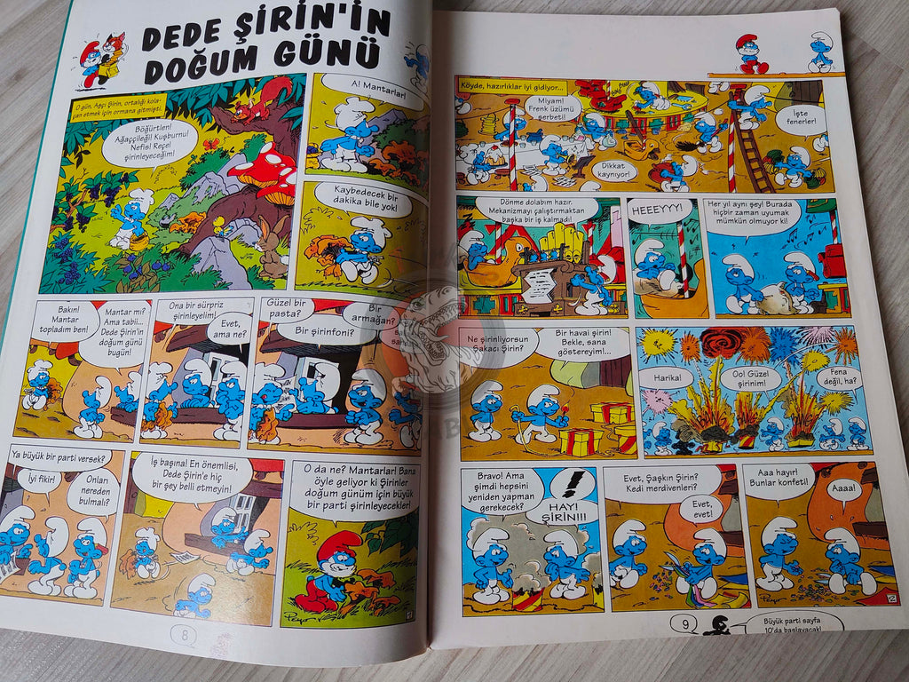 The Smurfs #20 1996 Turkish Comic Magazine Turkey Schtroumpf Pierrot et la lampe