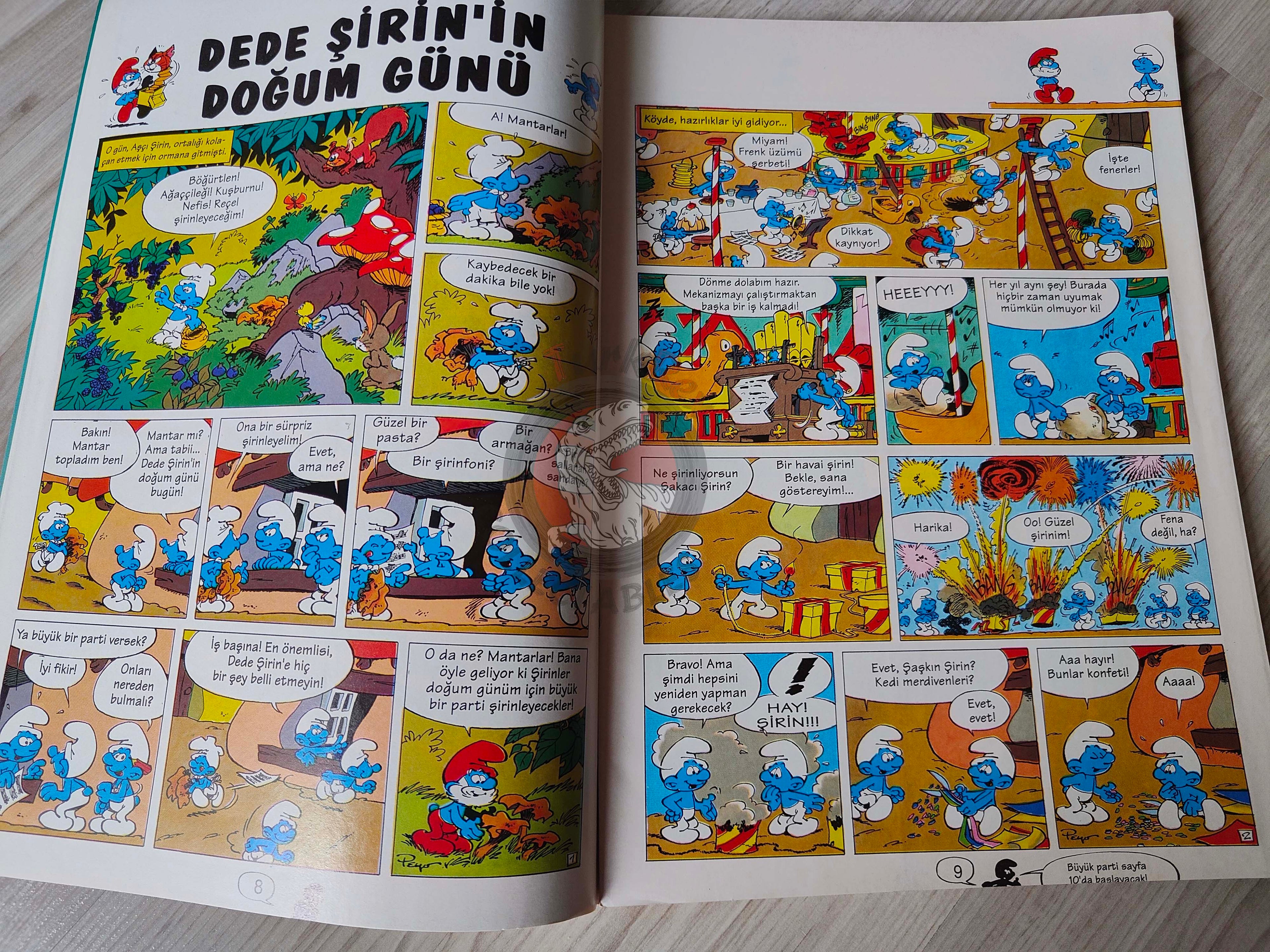 The Smurfs #20 1996 Turkish Comic Magazine Turkey Schtroumpf Pierrot et la lampe