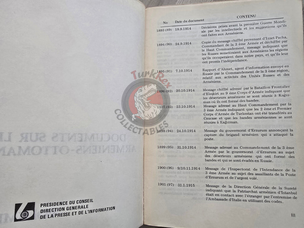 Documents on the Ottoman Armenians 1983 French Book Turkey Armenia Armenian