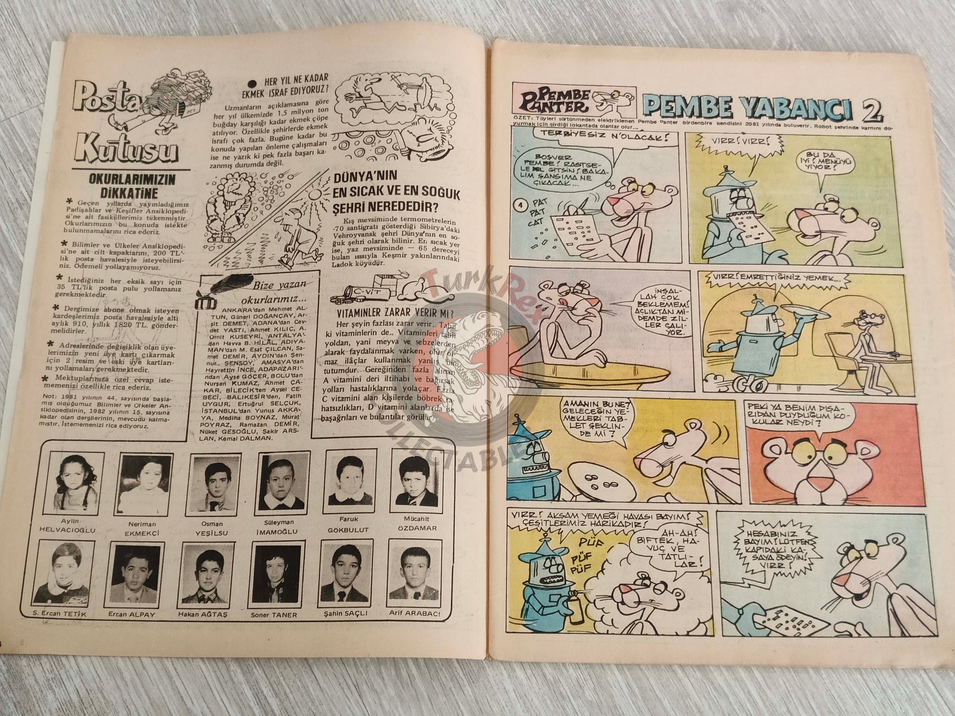 Tercüman Çocuk #46 1982 Turkish Comic Turkey Star Wars #29 Pink Panther Tounga