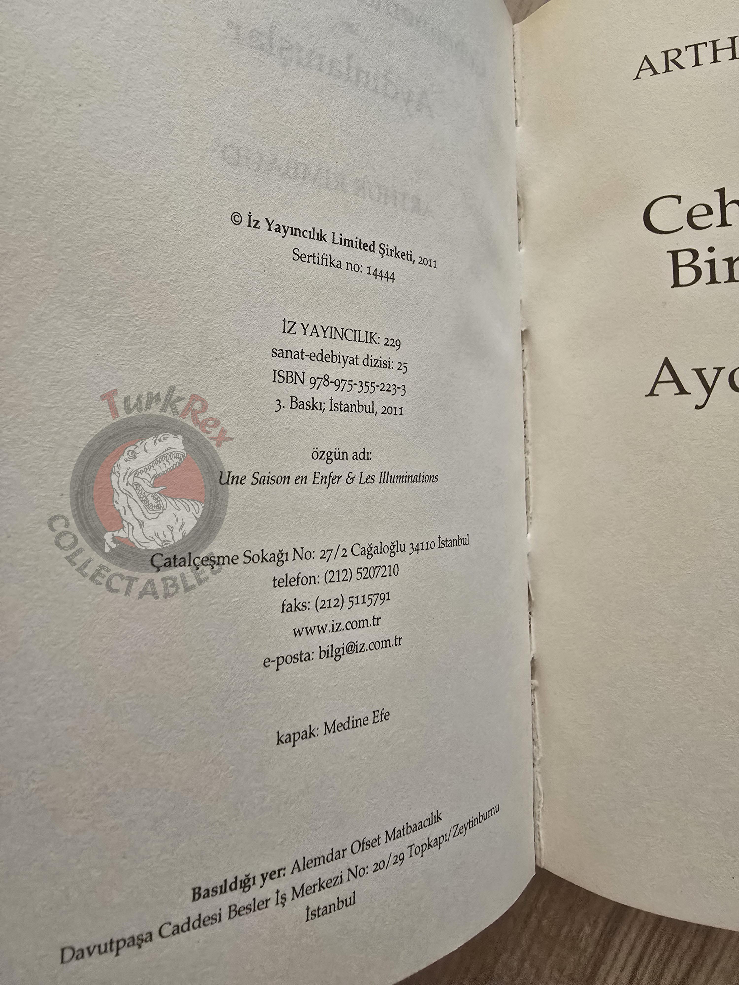Arthur Rimbaud – A Season in Hell 2011 Turkish Book Turkey