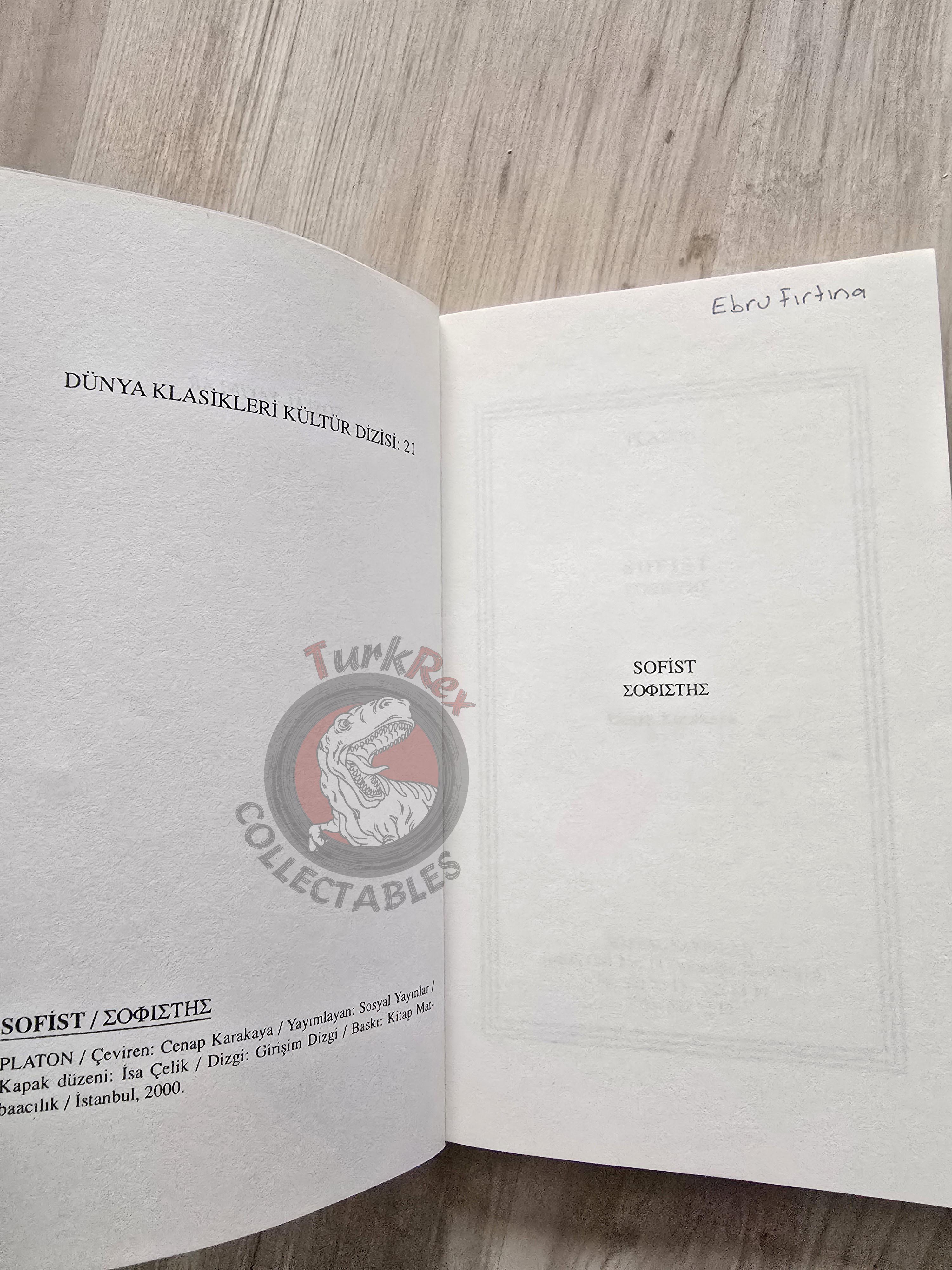 Plato – Sophist 2000 Turkish Book Turkey