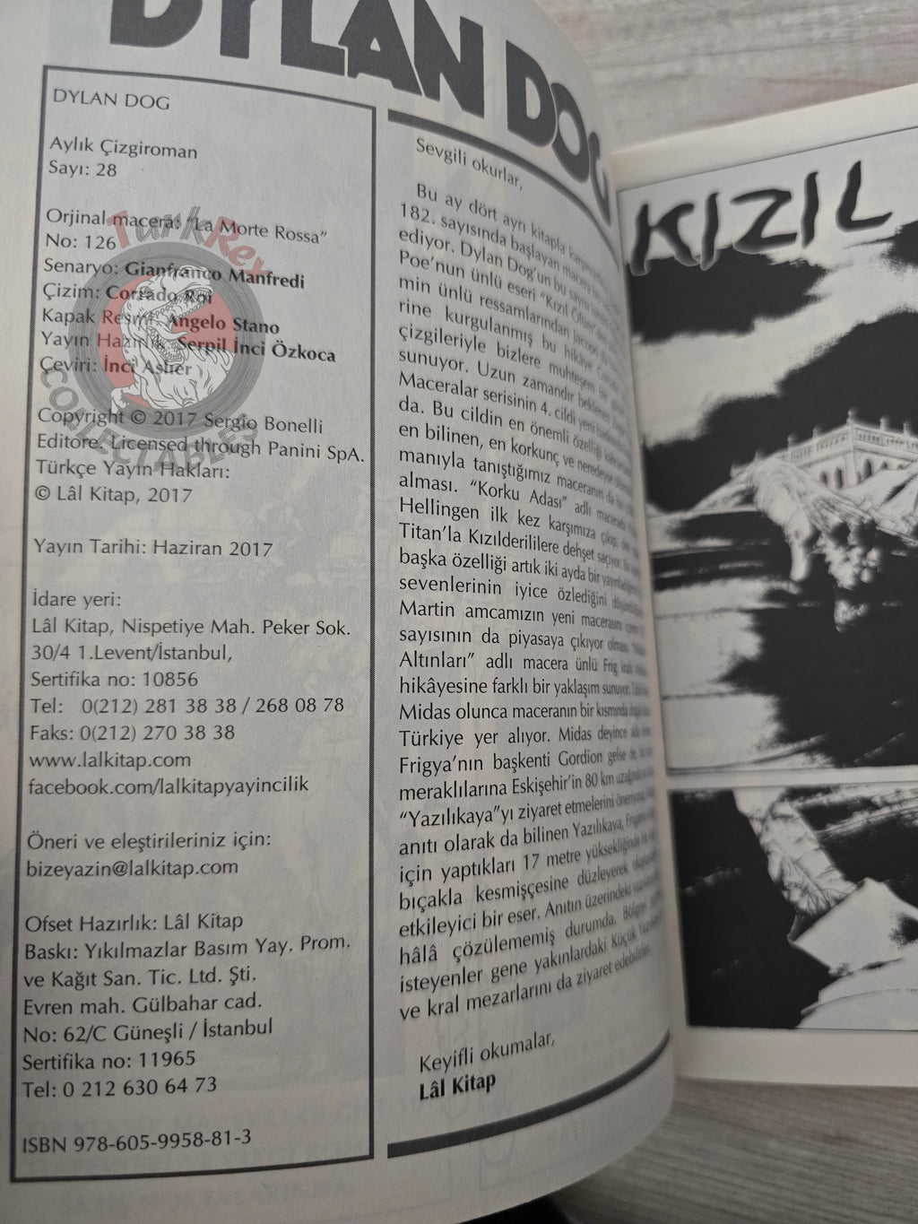 Dylan Dog #28 2017 Turkish Comic Turkey #126 La morte rossa