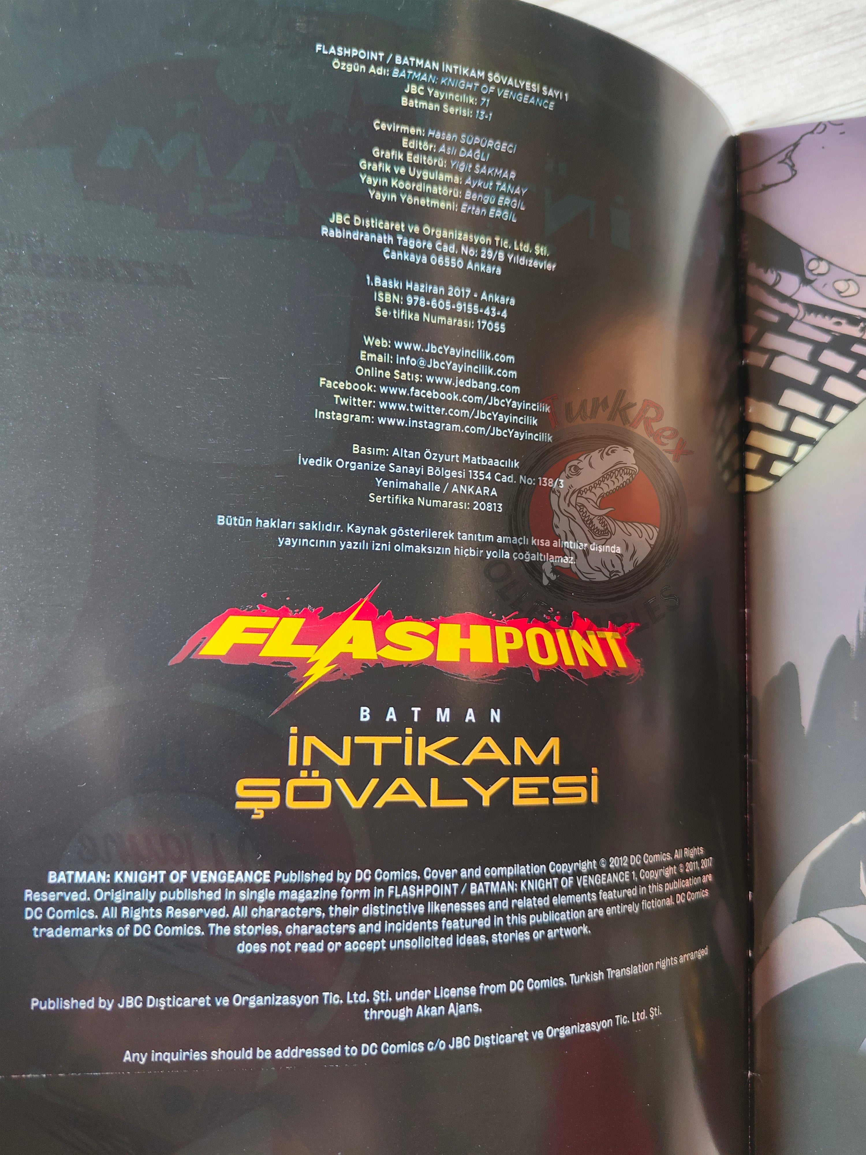 Batman: Flashpoint – Batman: Knight of Vengeance #1 Turkish Comic Turkey