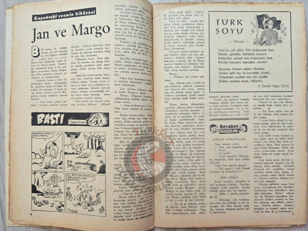 Çocuk Haftası Magazine 1962 Hansel and Gretel Turkish Comic Turkey