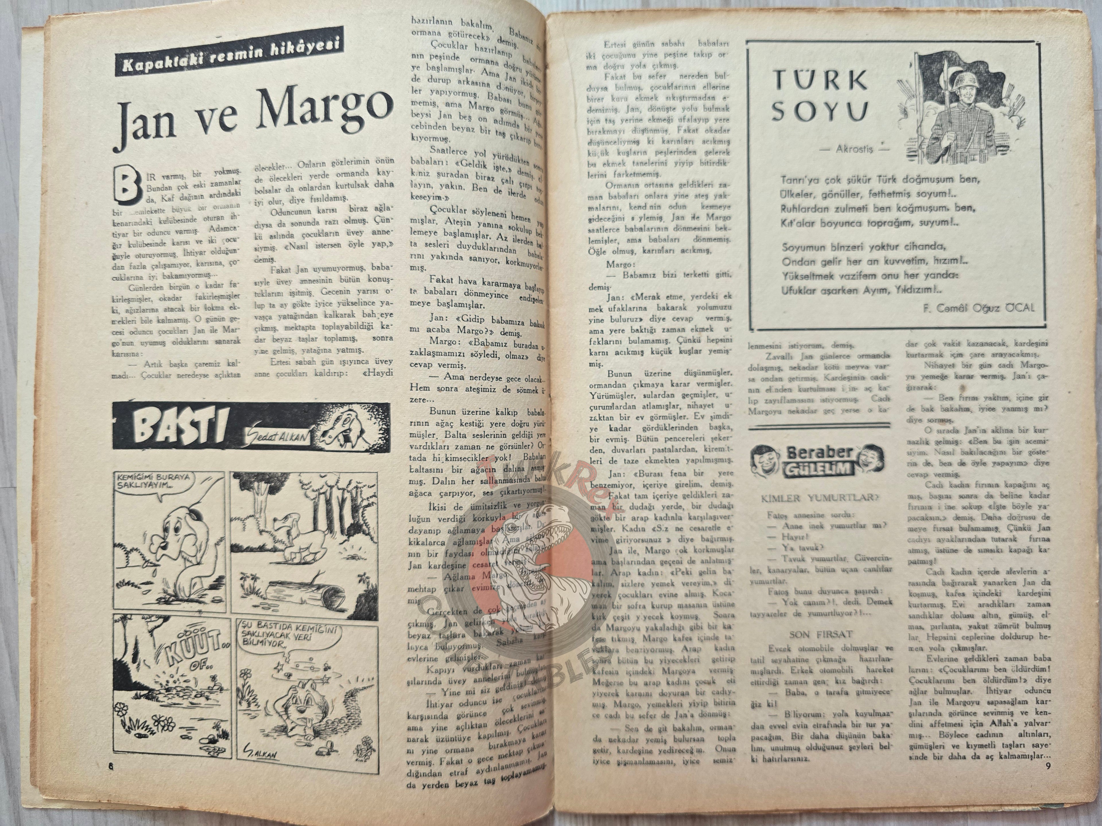 Çocuk Haftası Magazine 1962 Hansel and Gretel Turkish Comic Turkey
