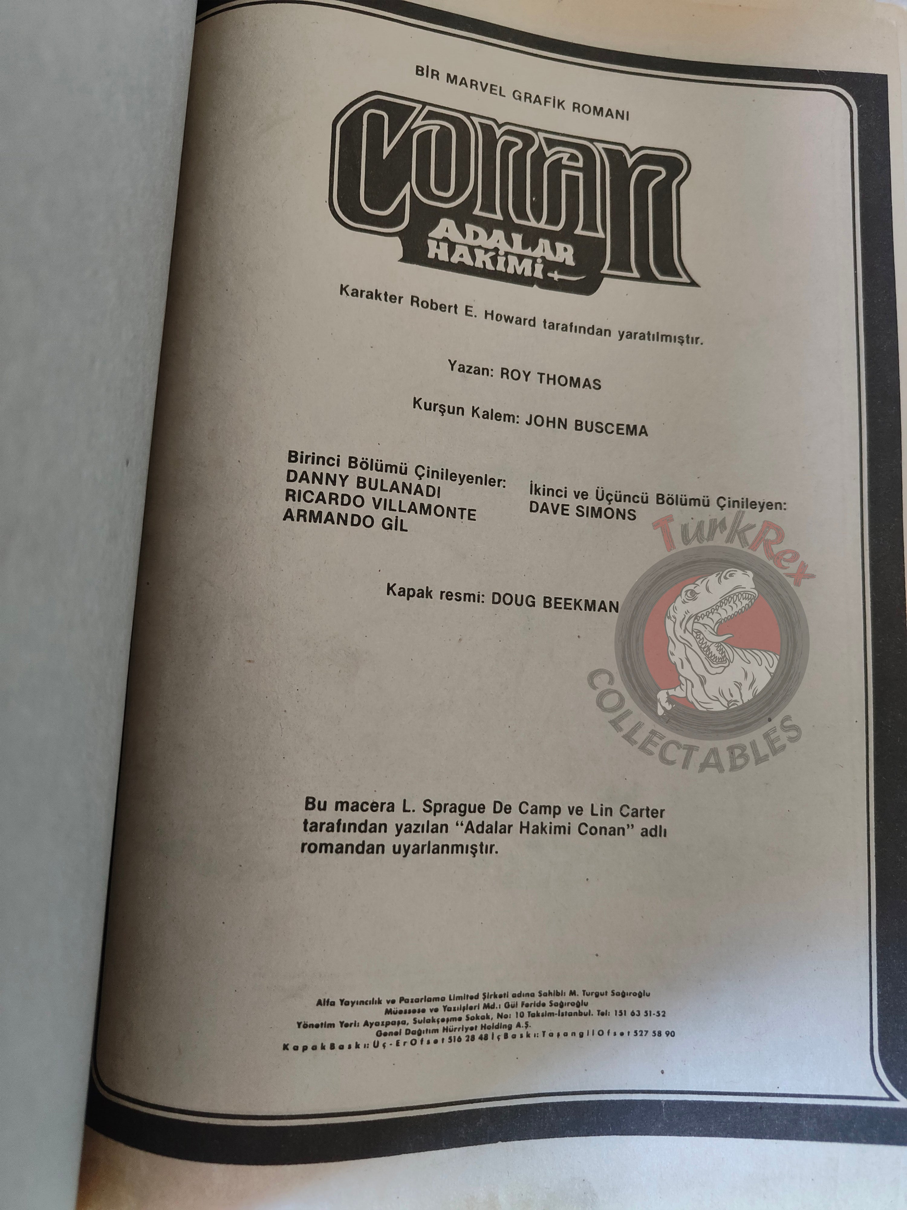 Conan of the Isles 1989 Marvel Grafik #2 Turkish Comic Turkey