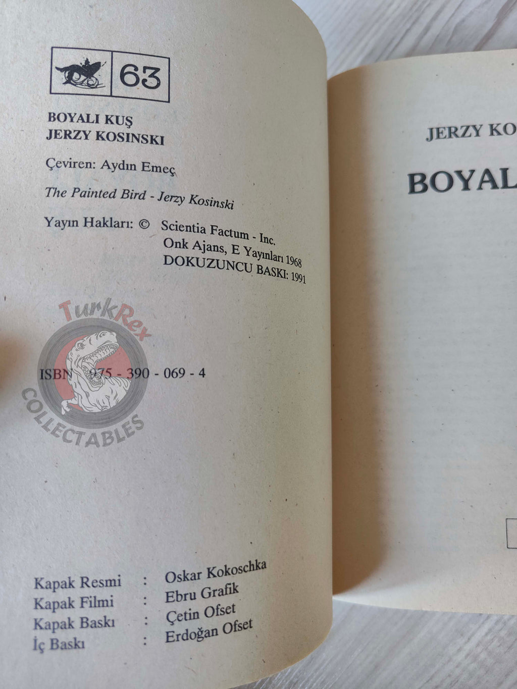 Jerzy Kosinski – The Painted Bird 1991 Turkish Book Turkey