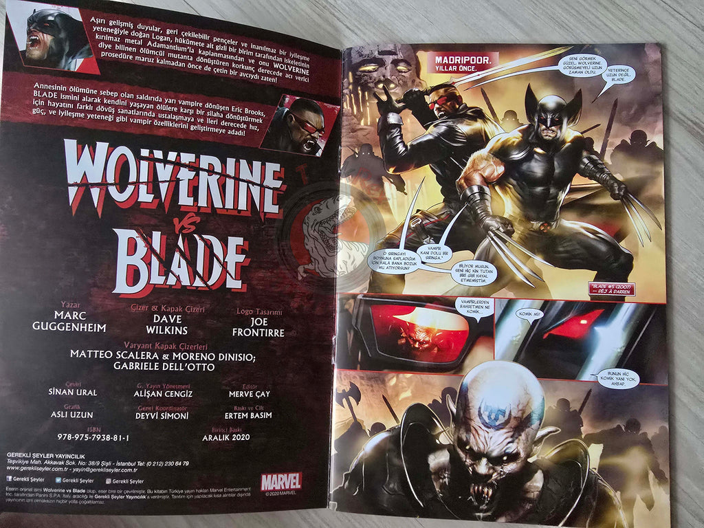 Wolverine vs Blade #1 Turkish Comic Turkey X-Men Marc Guggenheim