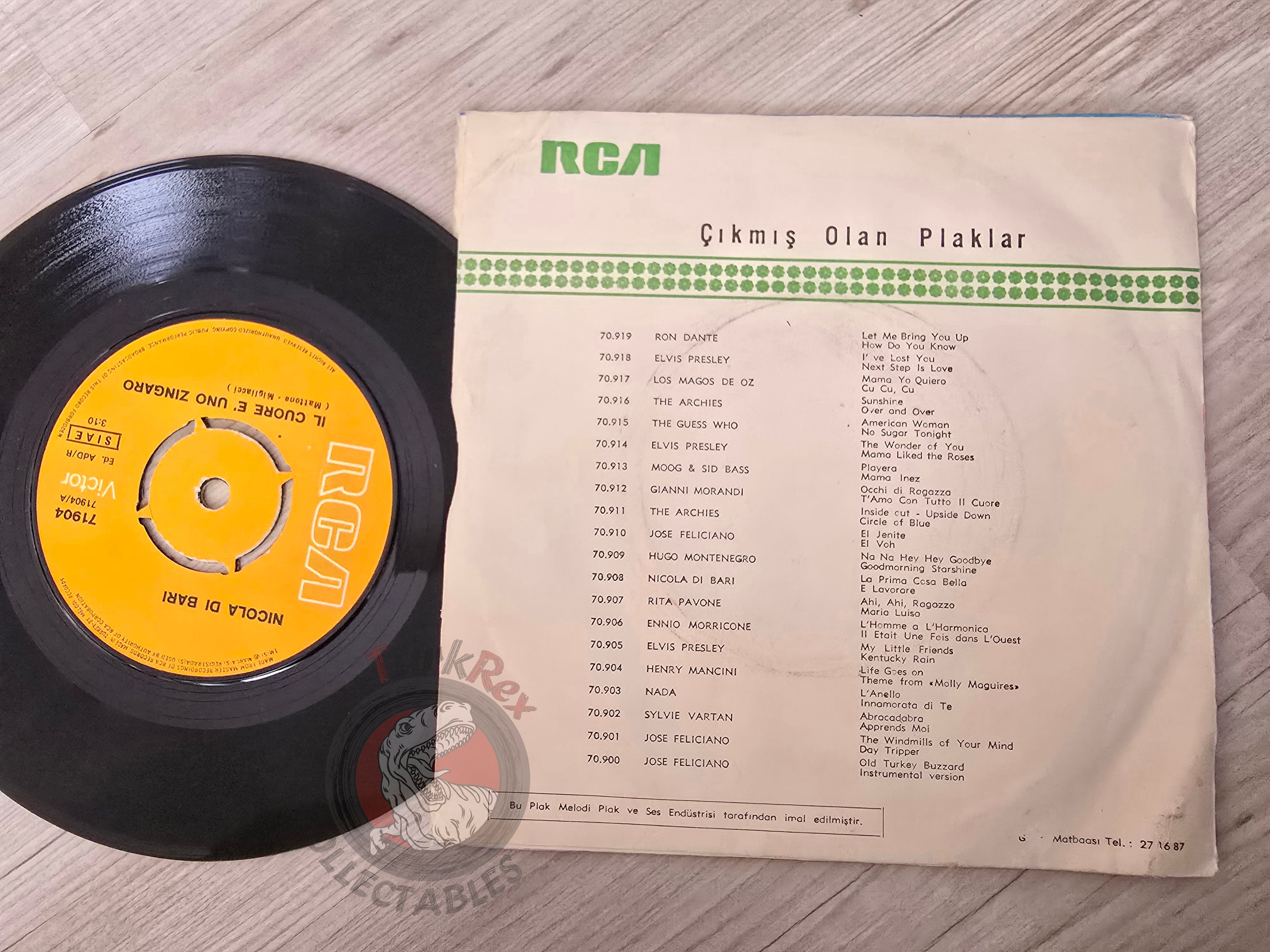 Nicola Di Bari – Il Cuore Ѐ Uno Zingaro 7" Turkish Pressing Vinyl Turkey Edition Sanremo