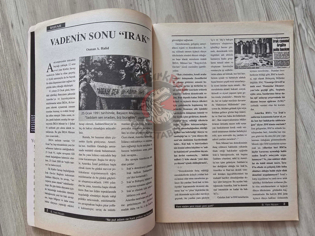Yeni Nizam 2002 Saddam Hussein Iraq Turkish Magazine Turkey Middle East Islam George W. Bush