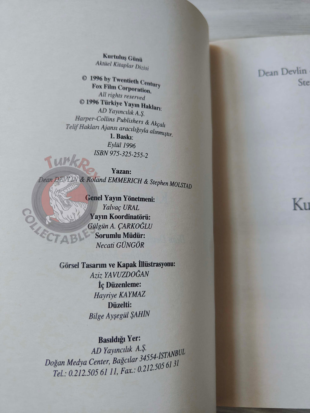 Dean Devlin – Independence Day 1996 1st Turkish Book Turkey