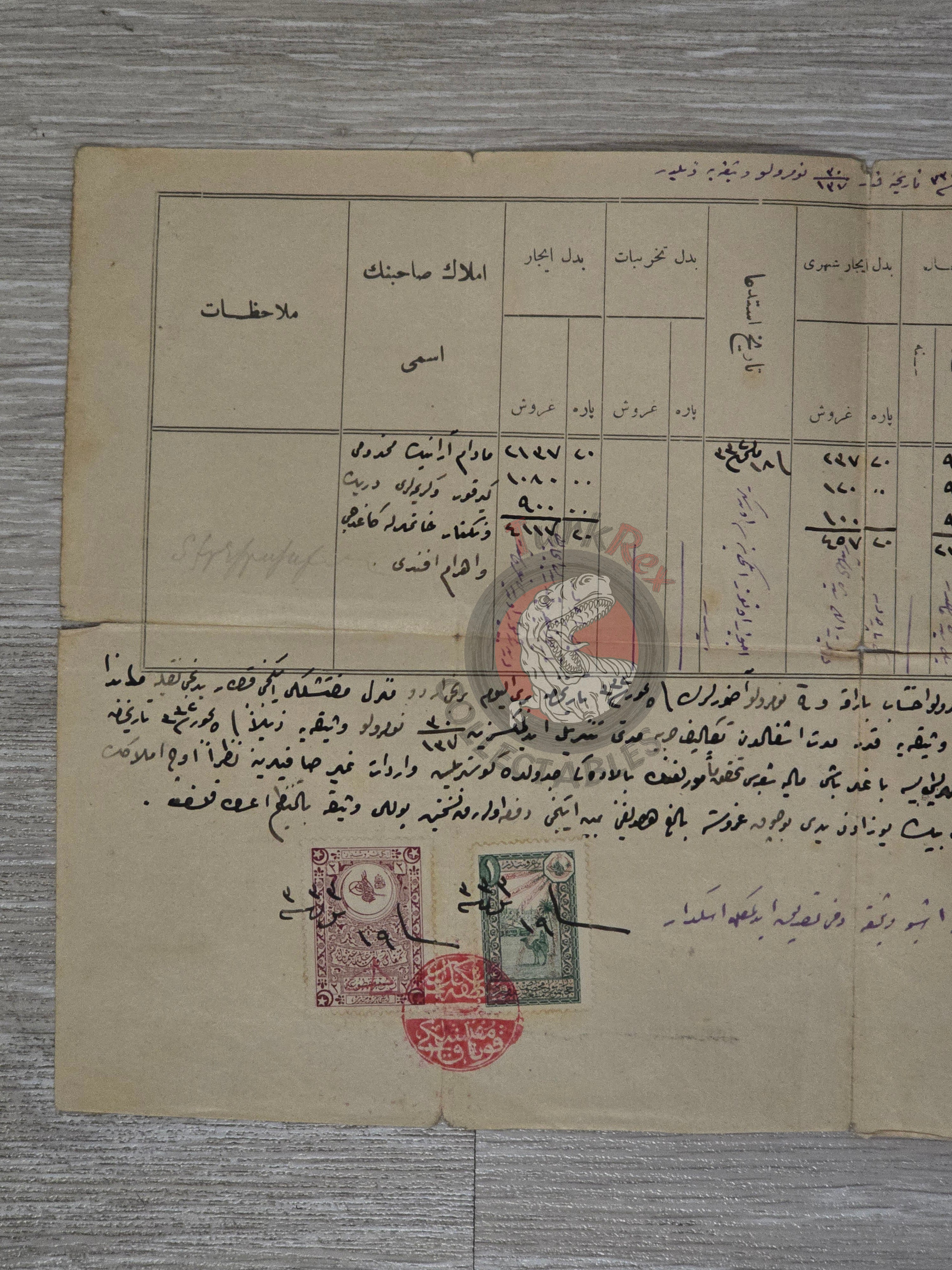 Ottoman 1916 WWI Rental Document between Armenian Citizen and Ottoman Army Armenia