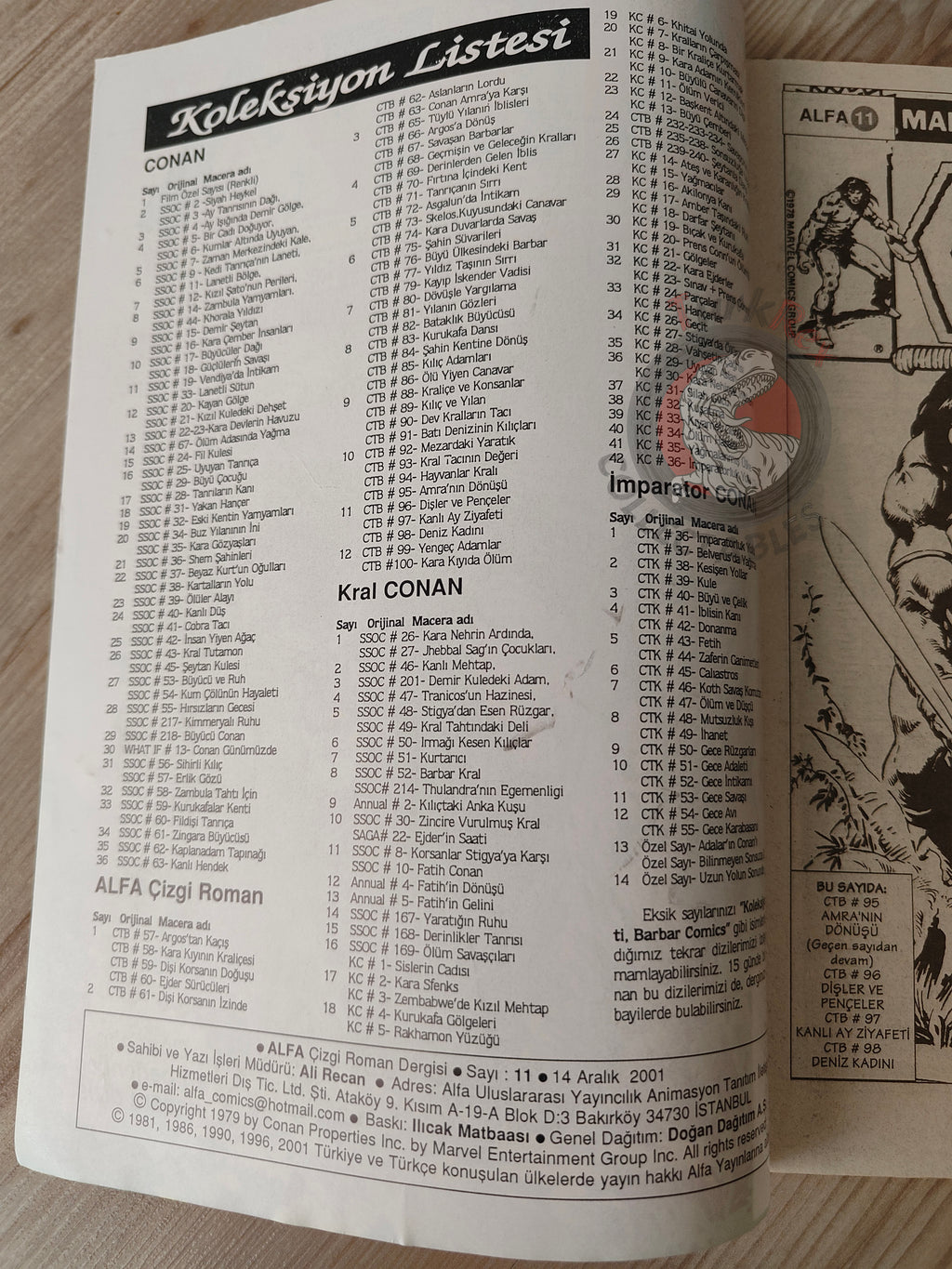 Conan The Barbarian #11 2001 Turkish Comic Turkey #96 #97 #98