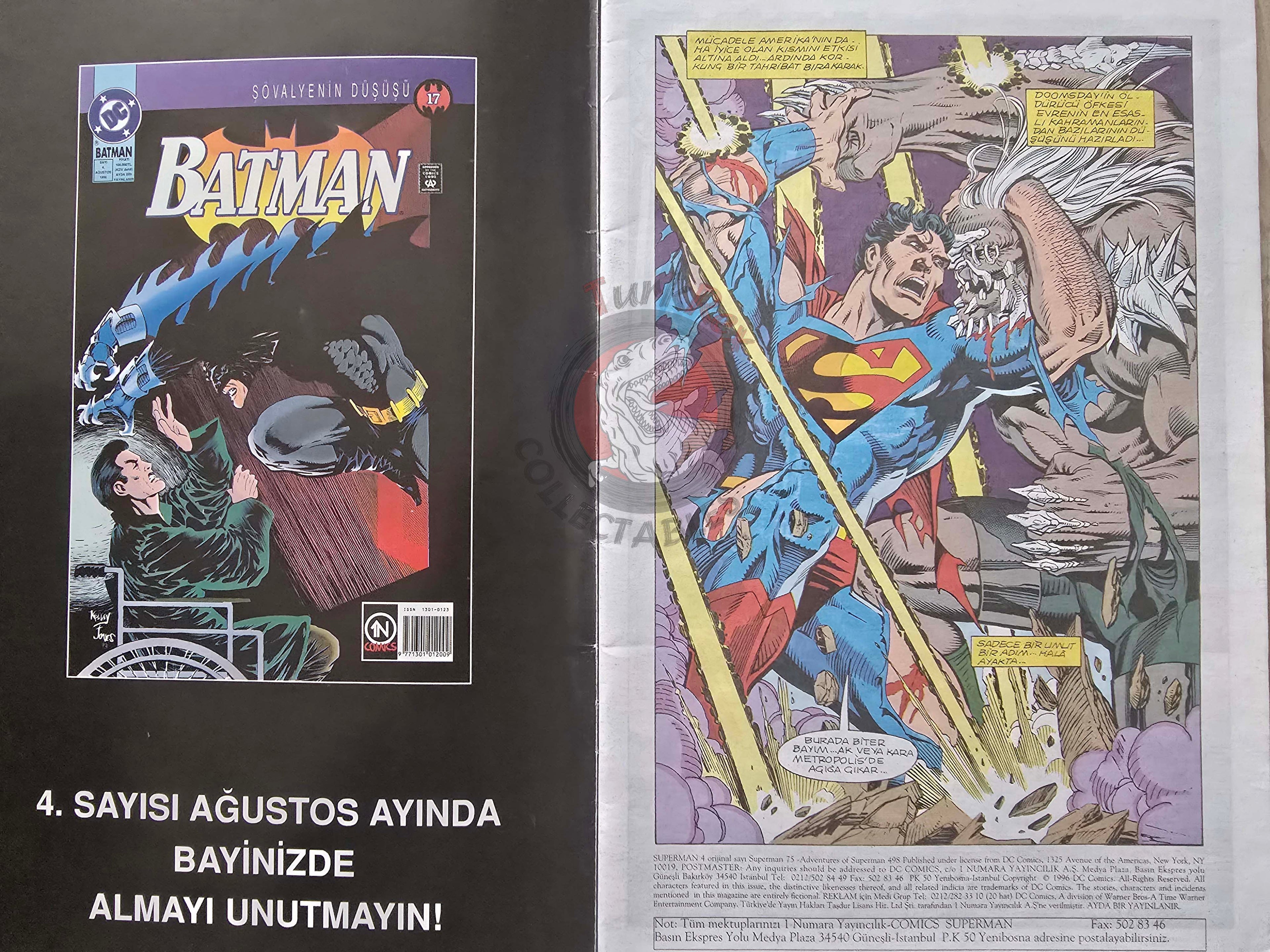 Superman #4 1996 Turkish Comic Turkey #75 The Adventures of #498
