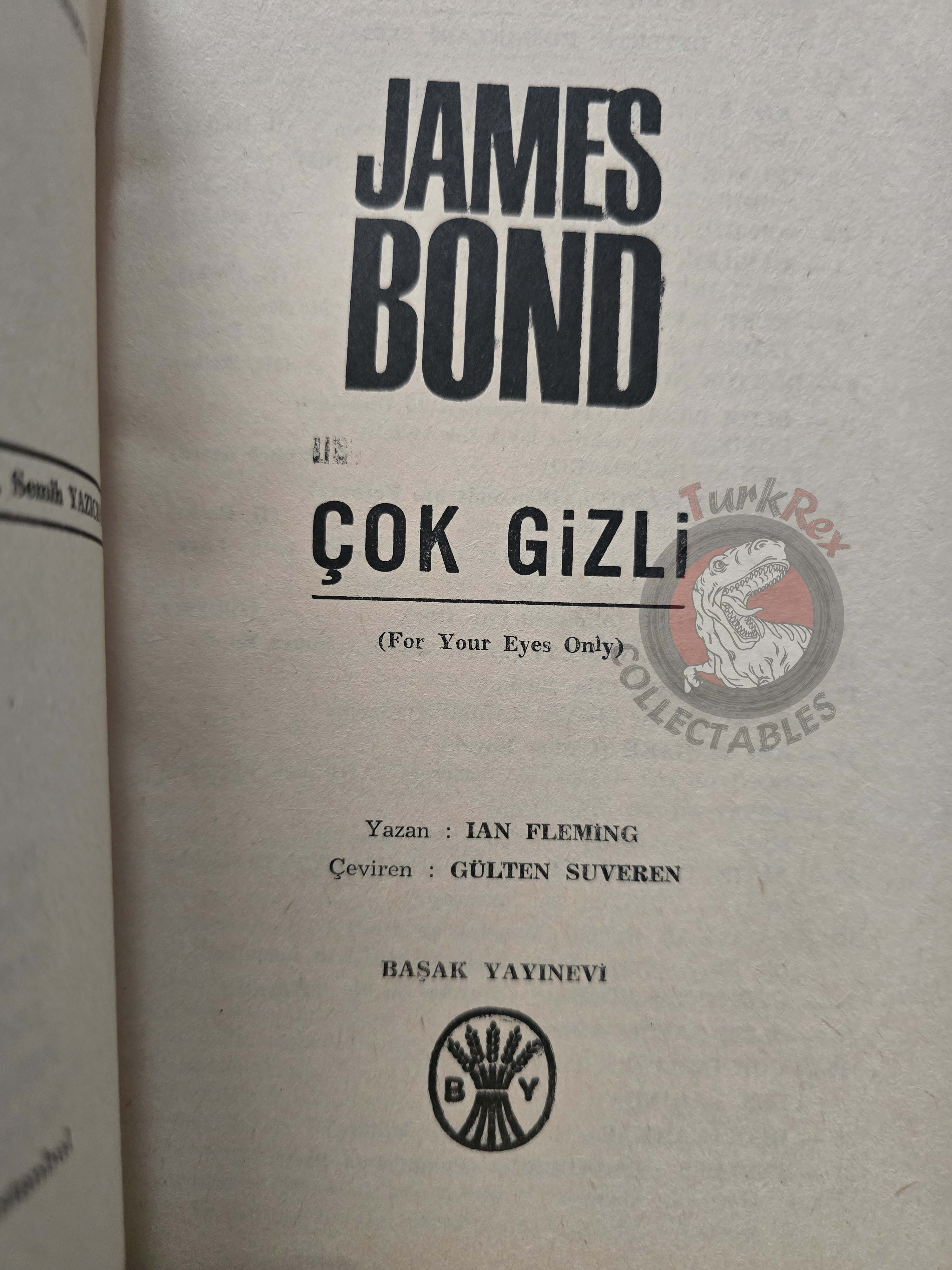 James Bond - For Your Eyes Only 1966 1st Turkish Book Turkey Ian Fleming