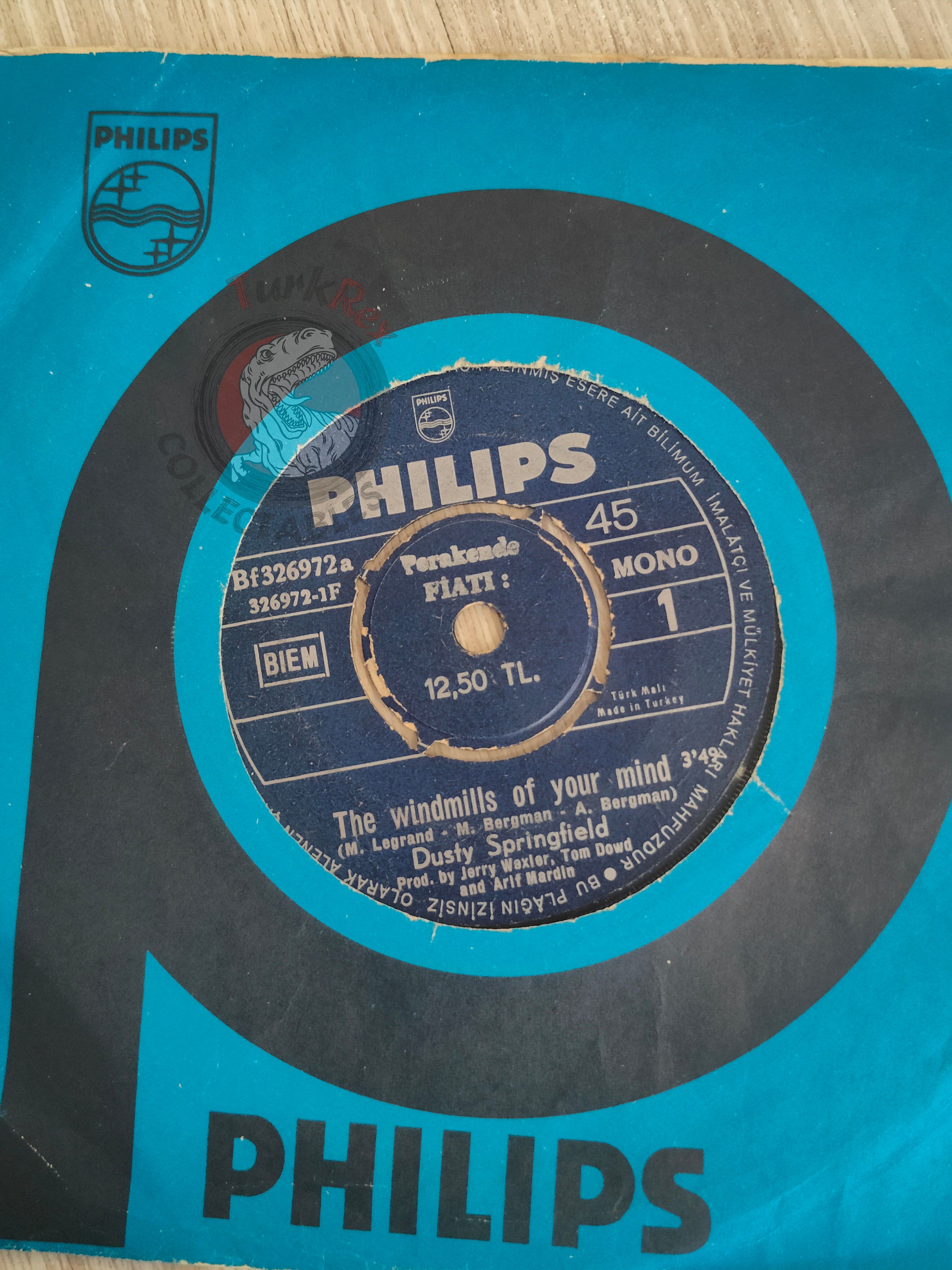 Dusty Springfield – The Windmills Of Your Mind 7" Turkish Pressing Vinyl Turkey Edition