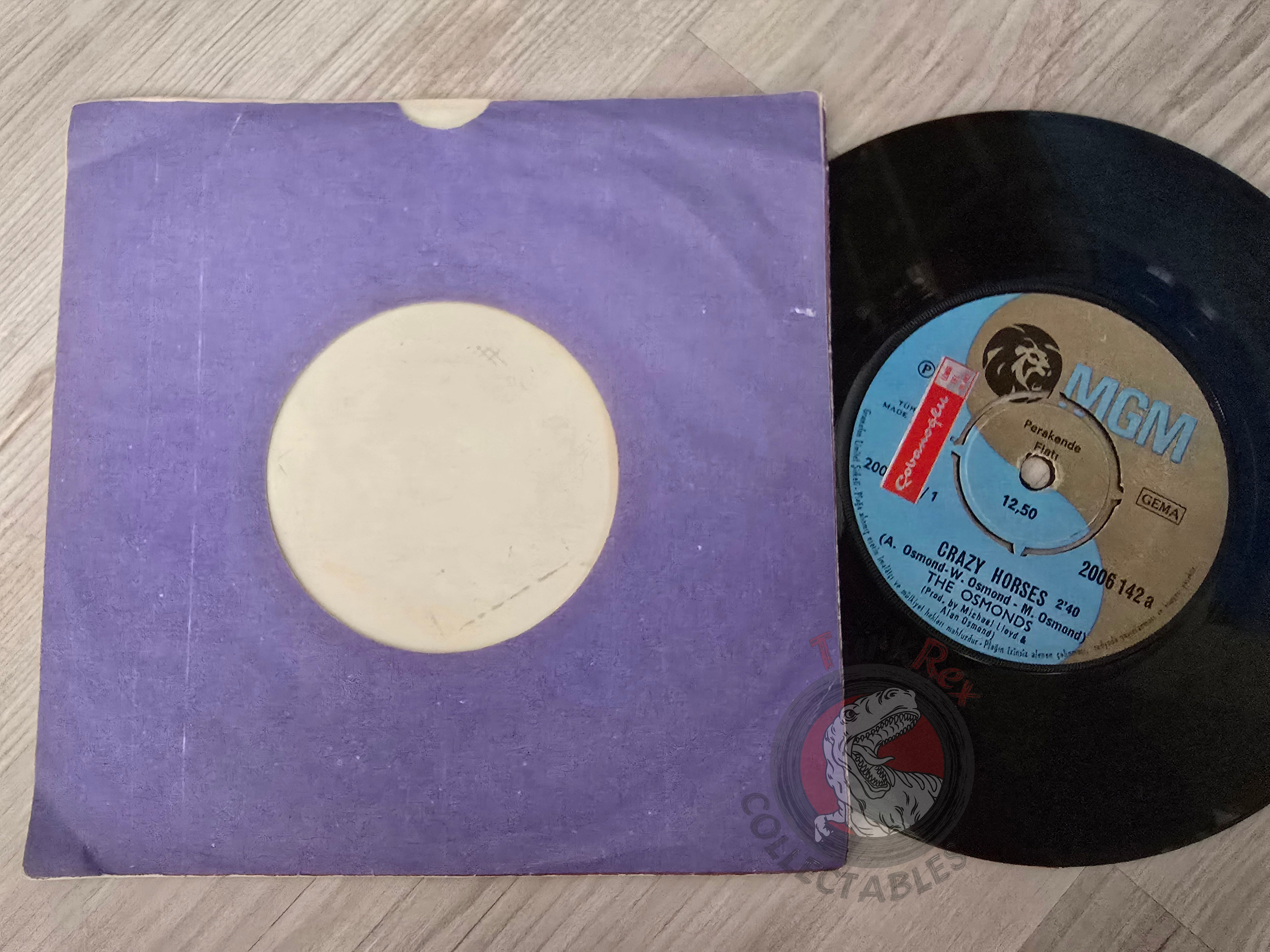 The Osmonds – Crazy Horses 7" Turkish Pressing Vinyl Turkey Edition