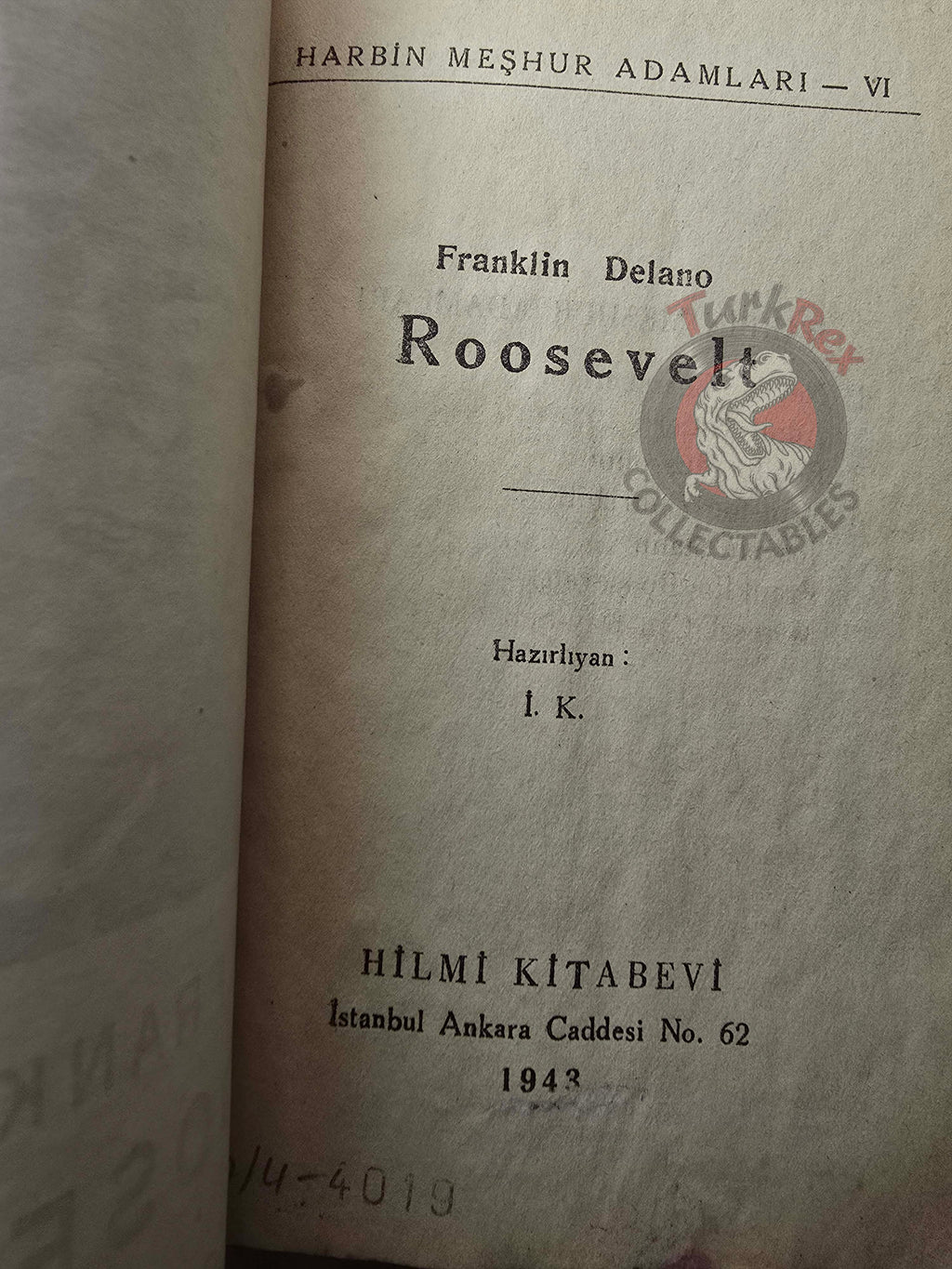 Famous Men of the War Vol 6 1943 Franklin D. Roosevelt Turkish Book Turkey WW2 World Two